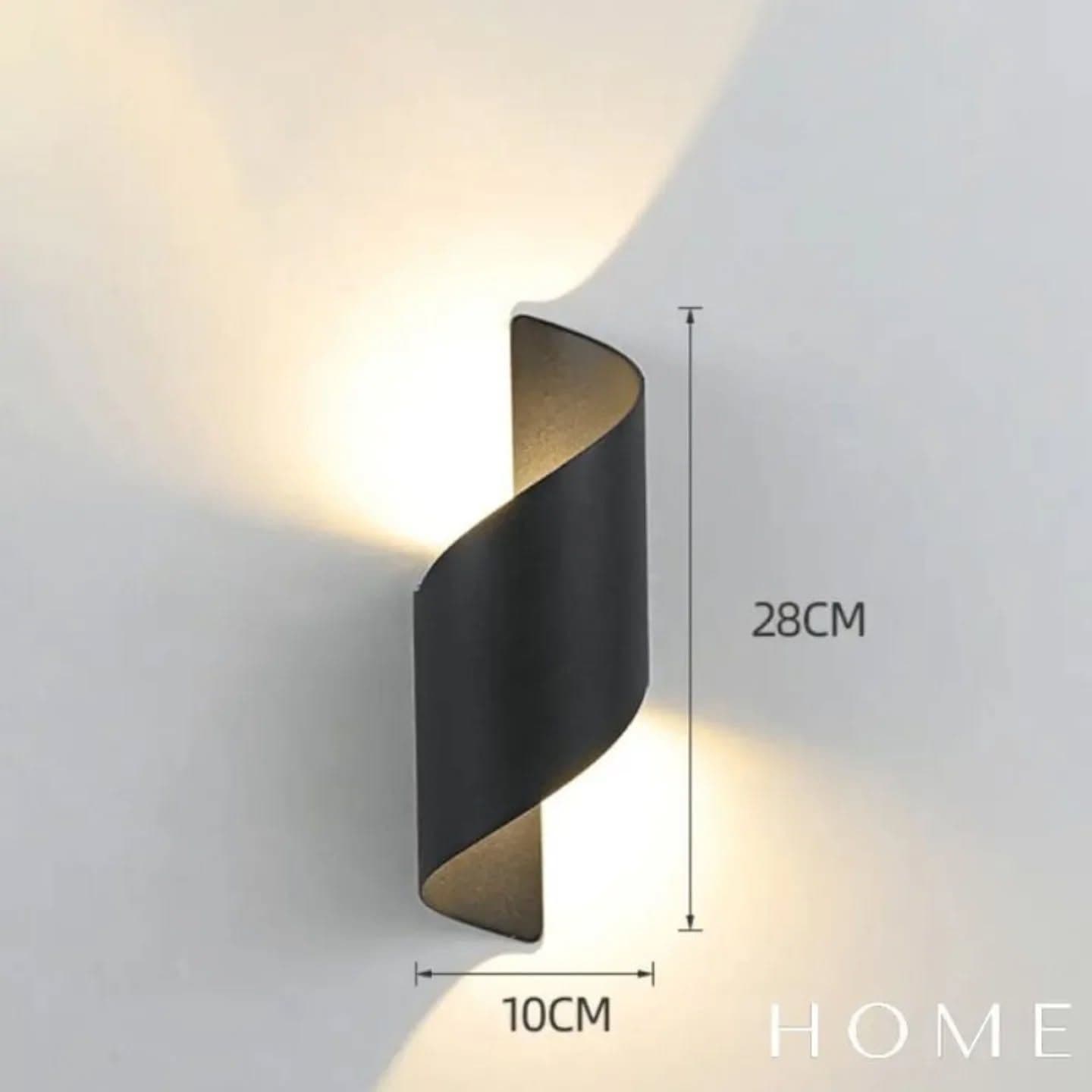 Modern Matte Black Spiral Wall Light with Up & Down Lighting