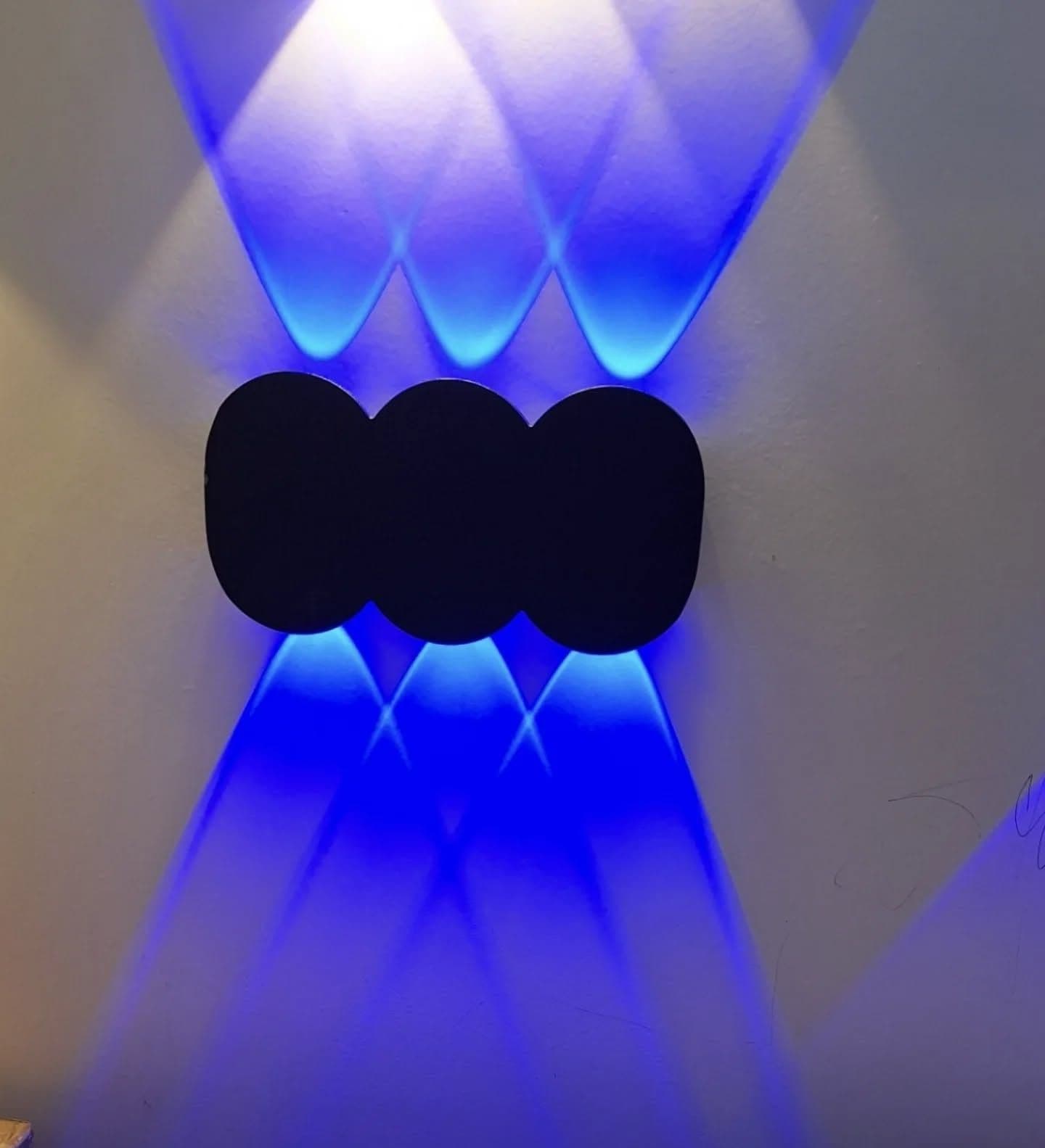 Modern Black and Blue Wave LED Wall Light