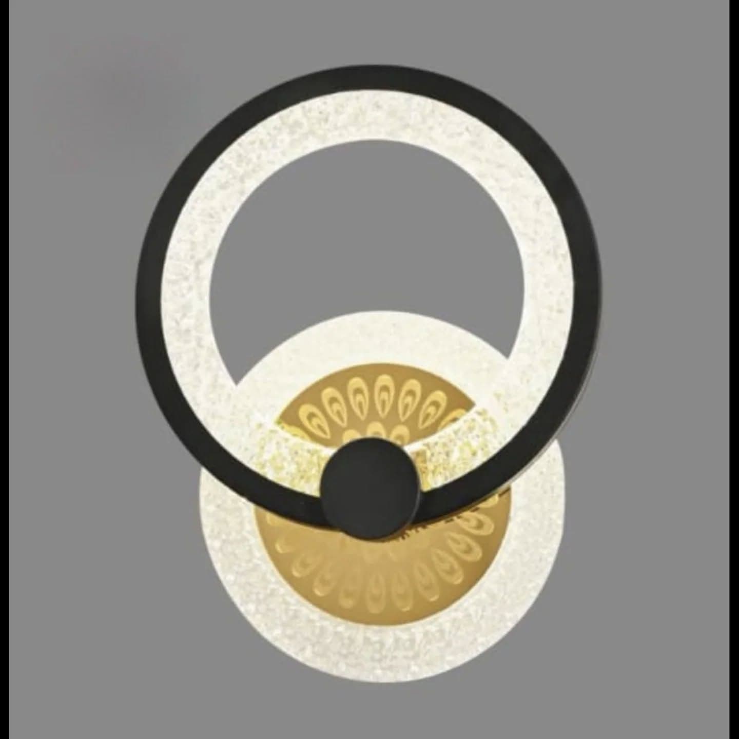 Modern Black and Gold Circular LED Wall Light