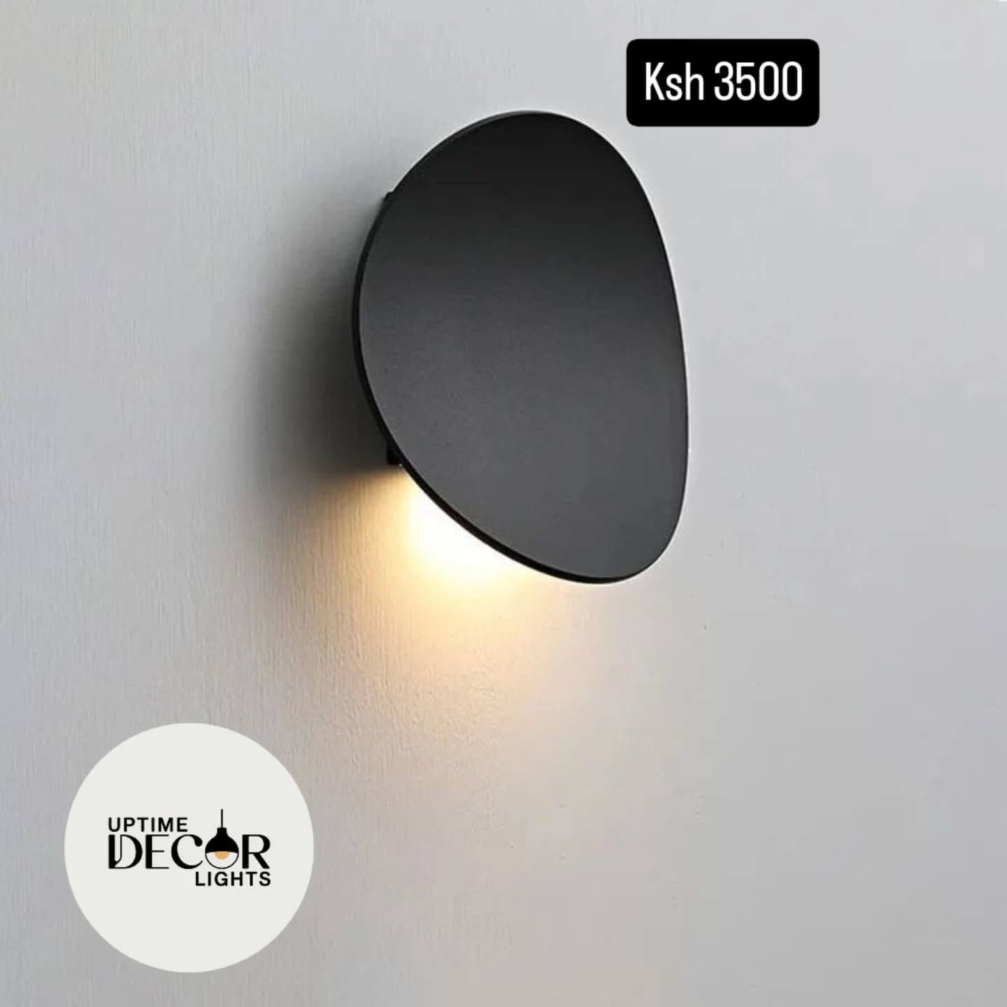Modern Black Oval Upward Glow Wall Light
