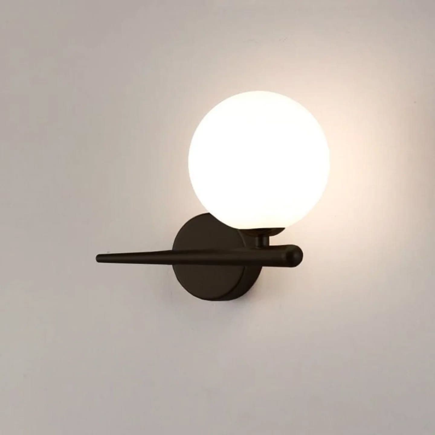 Modern Matte Black Globe Wall Light