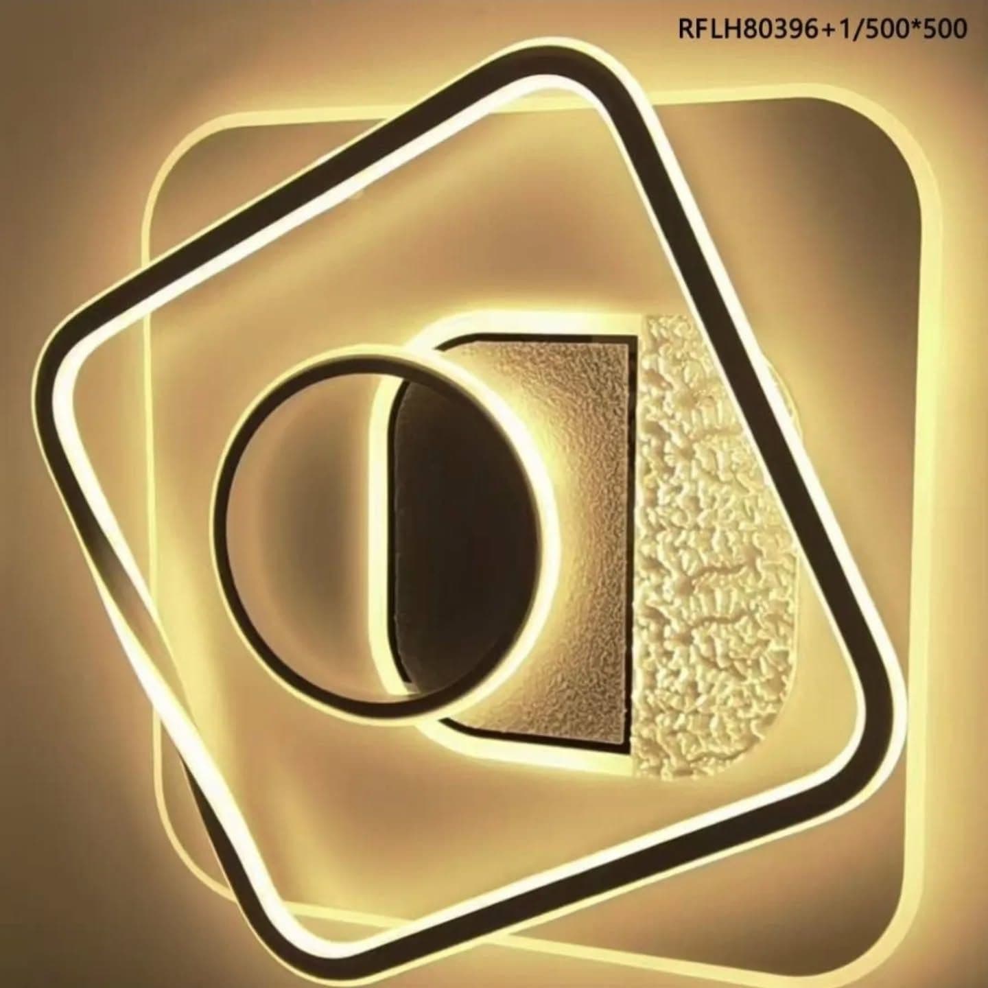 Modern Geometric Black, White & Gold LED Wall Light
