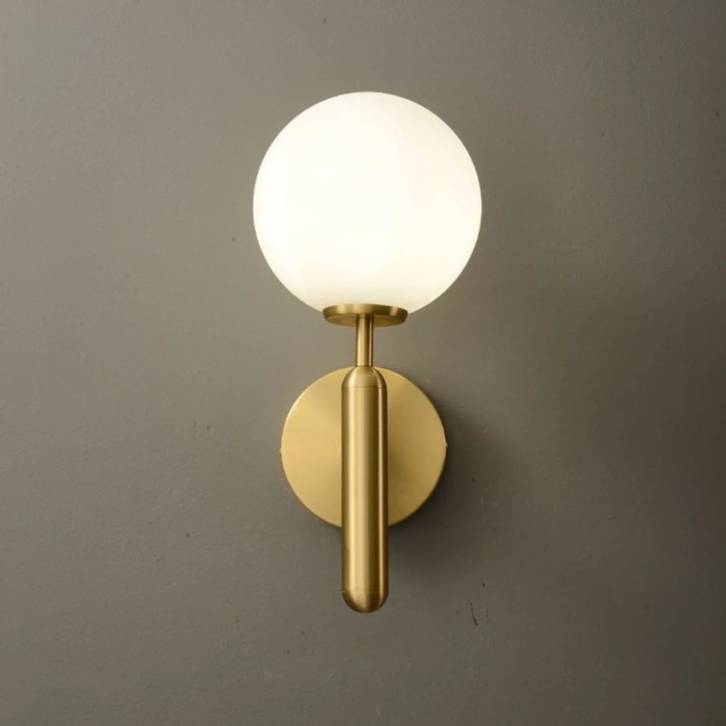 Modern Gold Brass Globe Wall Light