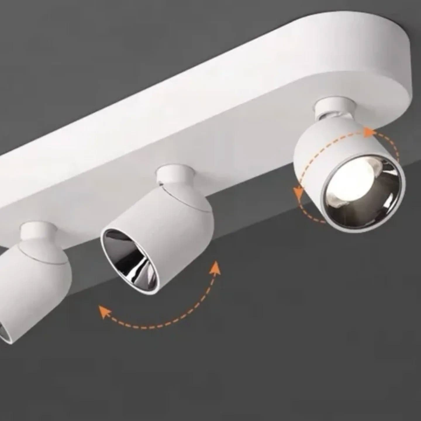 Modern White Adjustable Track Spotlight - 4-Head
