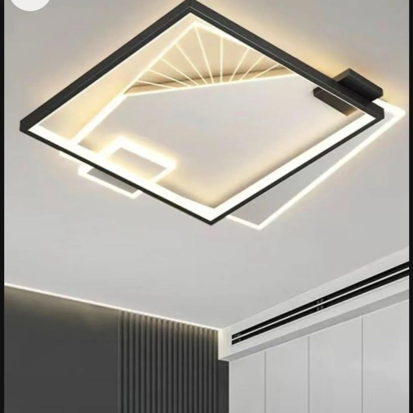 Modern Black Geometric LED Chandelier