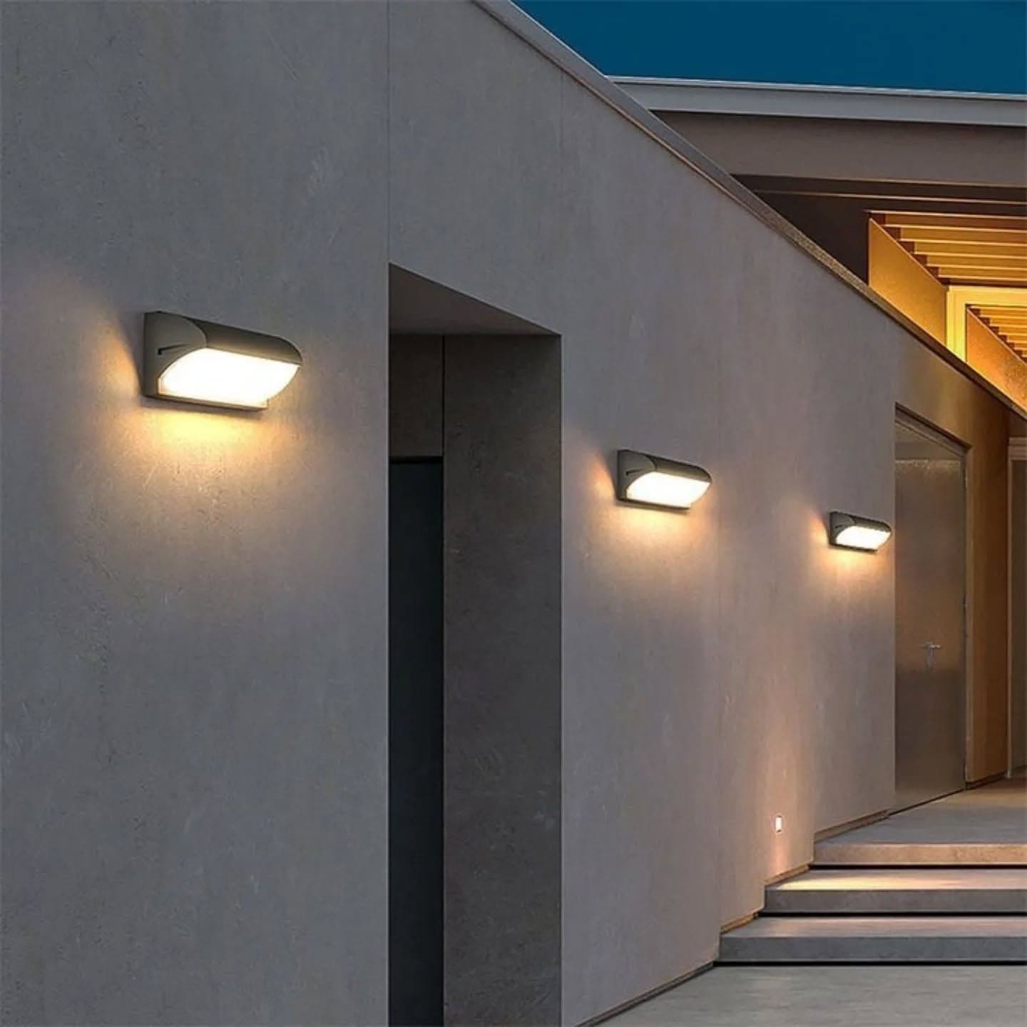 Modern Gray Outdoor LED Wall Light