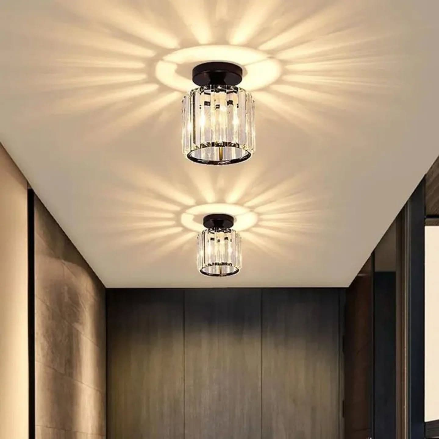 Modern Chrome Crystal Radial Wall Light
