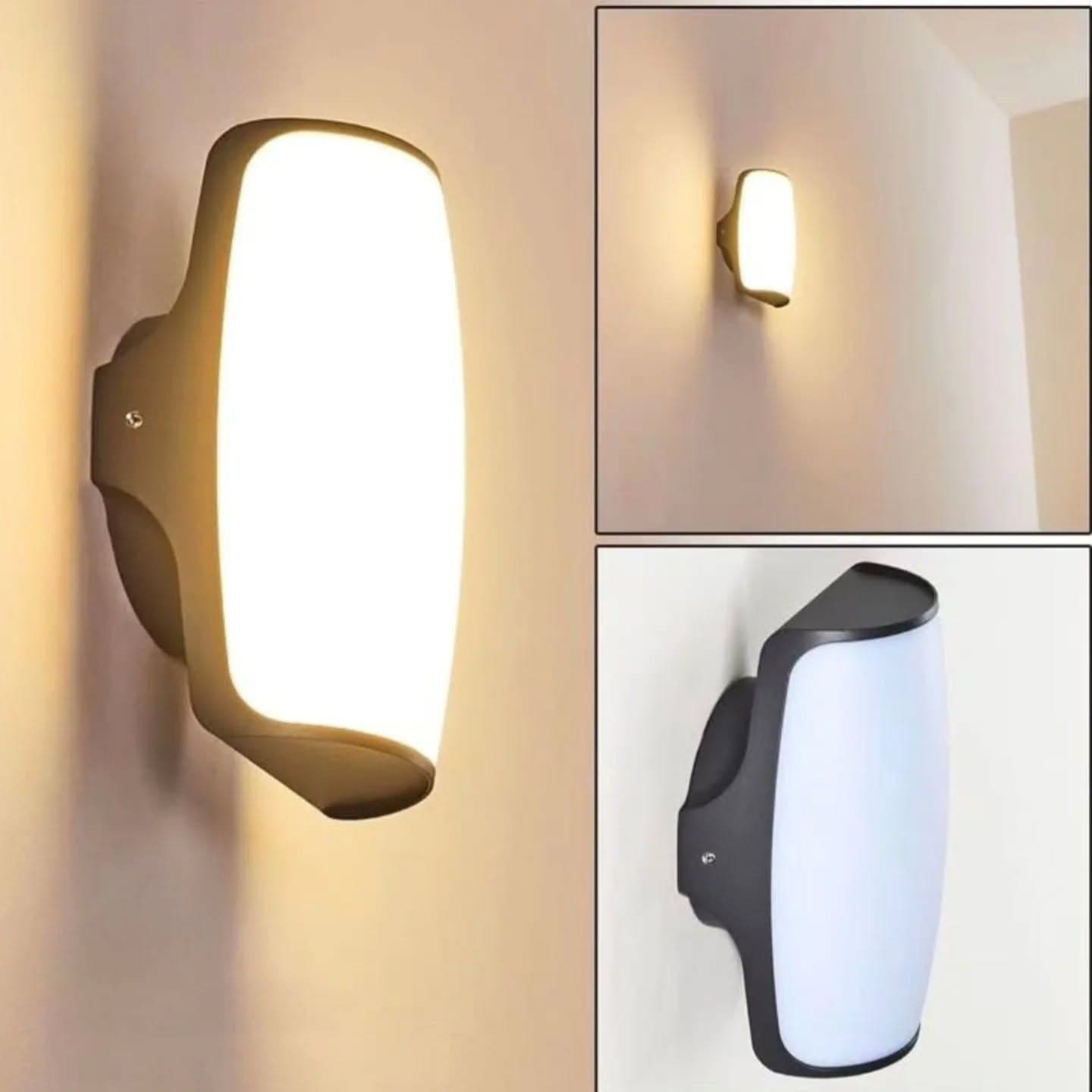 Modern Black Outdoor LED Wall Light with Frosted Diffuser