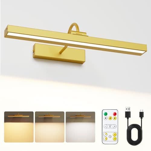 Gold rechargeable mirror lights