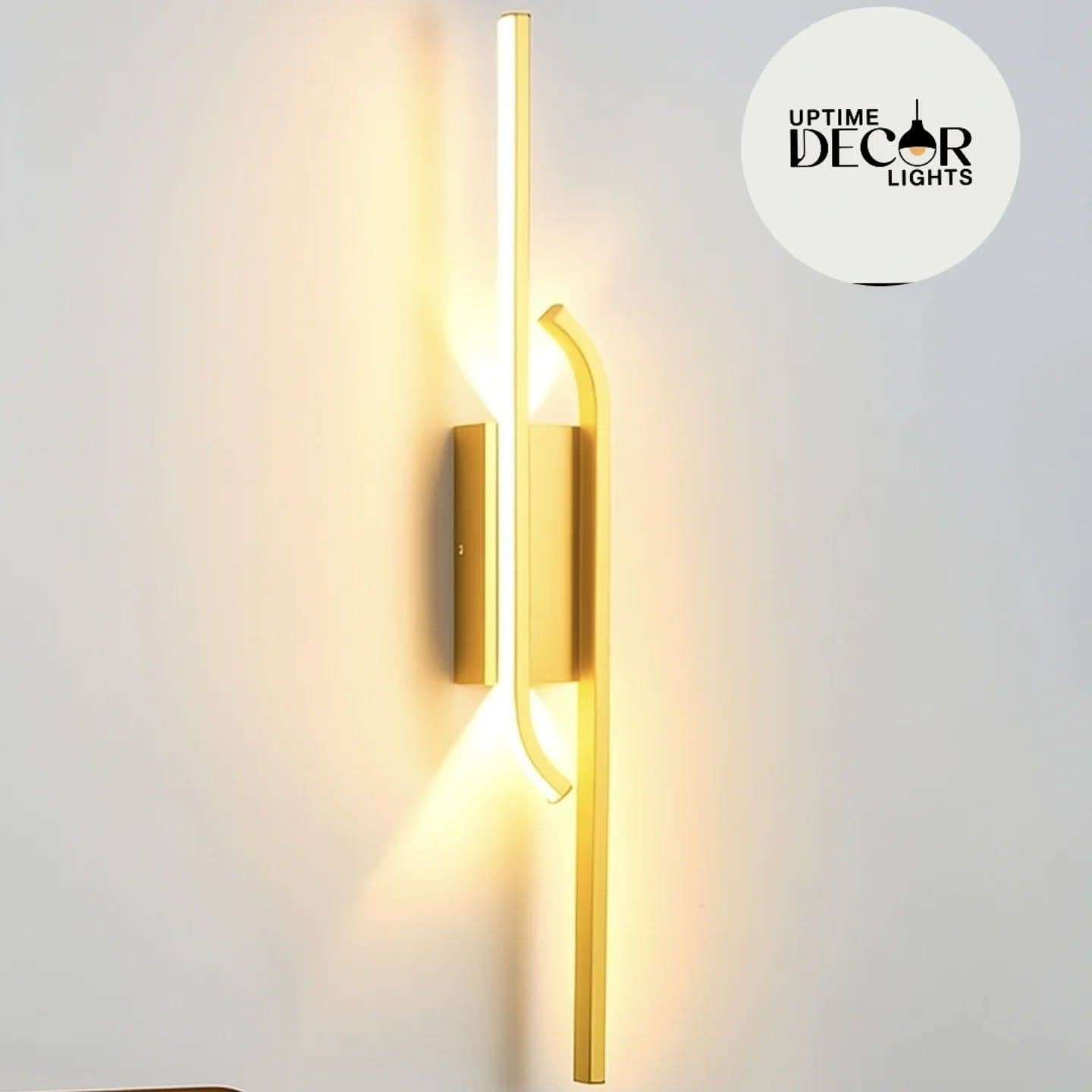 Modern Gold LED Wall Light with Ambient Glow