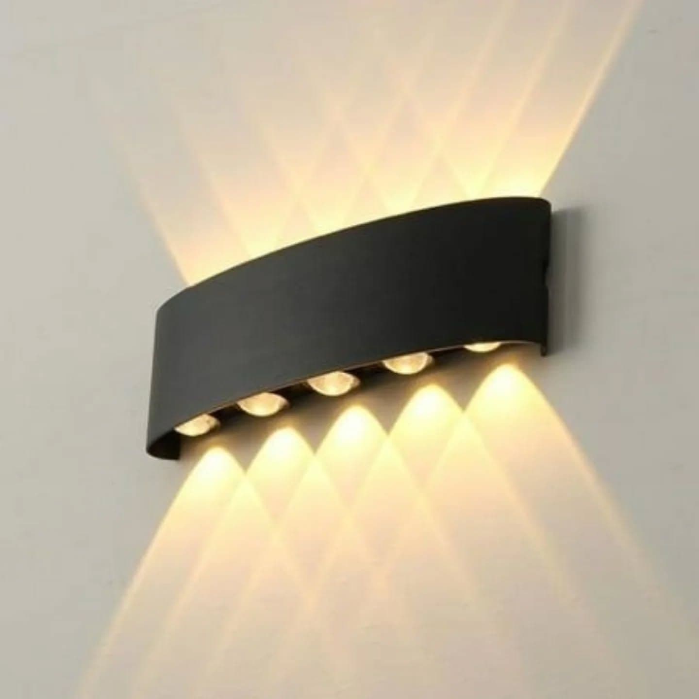 Modern Matte Black LED Wall Light with Up & Down Lighting