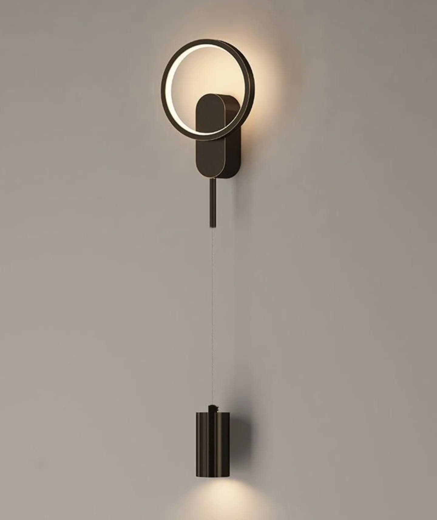 Modern Black Metal Circular LED Wall Light