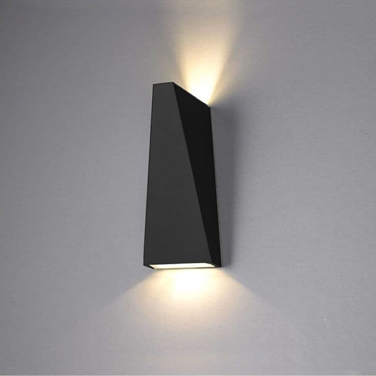 Black led wall light