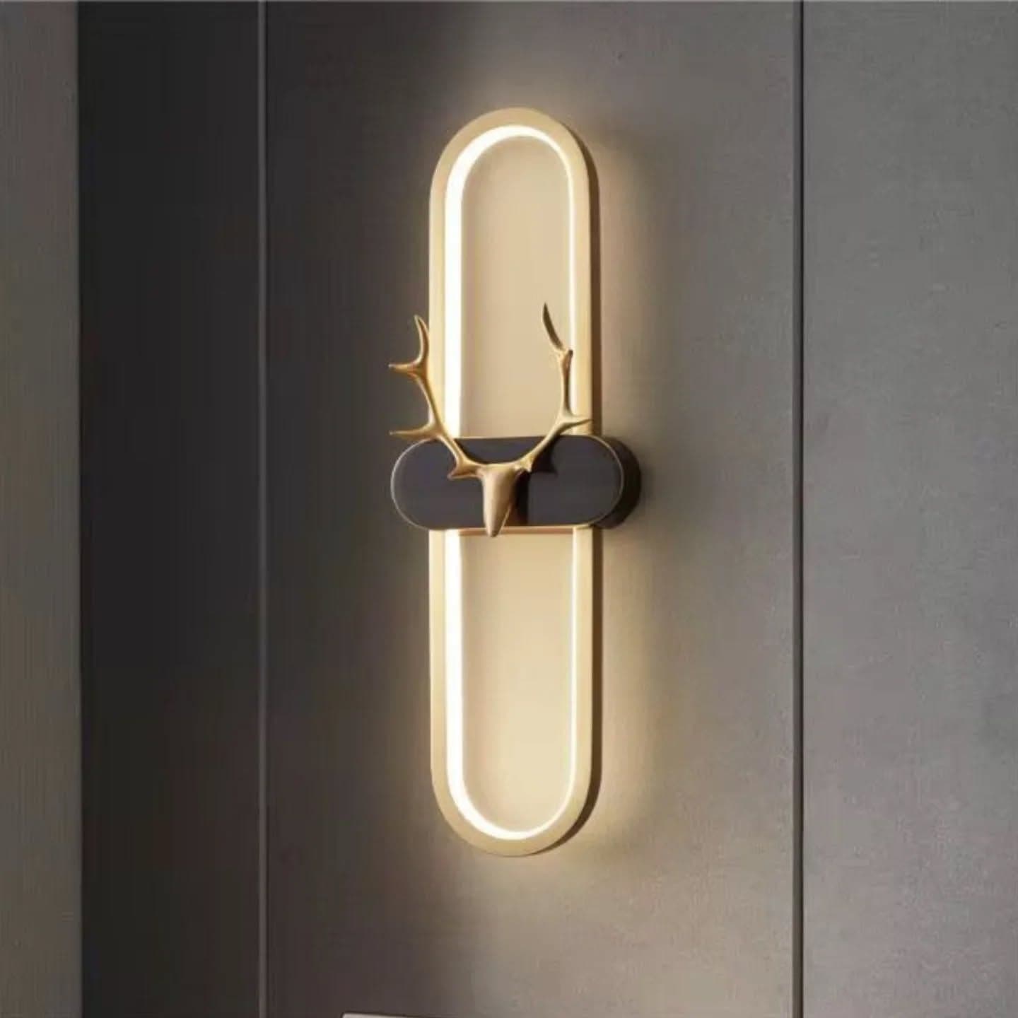 Modern Deer Antler LED Wall Light in Gold, Black & White