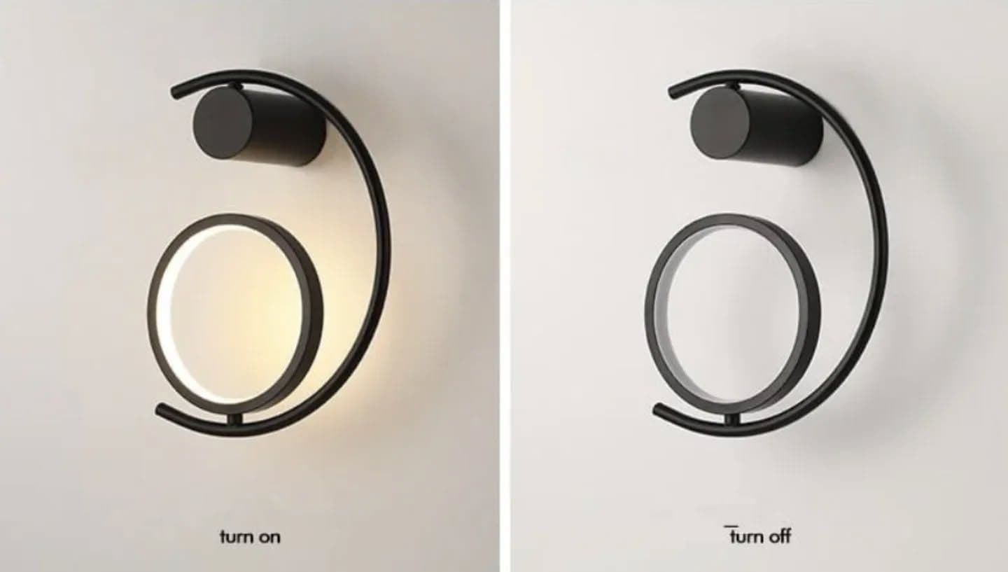 Modern Black Circular LED Wall Light
