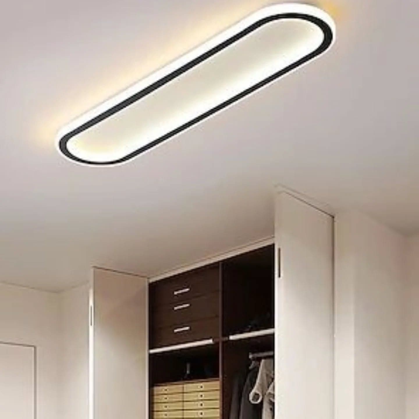 Modern Minimalist White Oval LED Ceiling Light