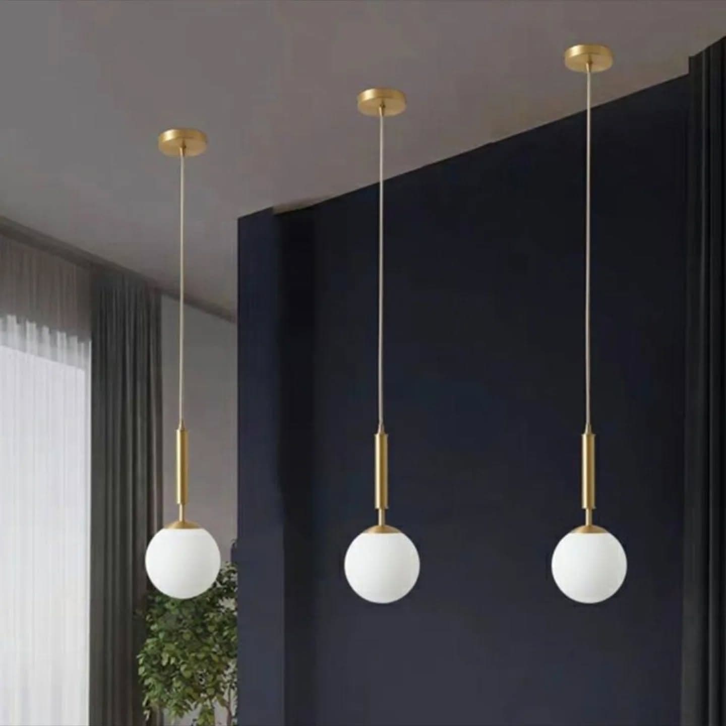 Modern Gold Globe Pendant Light - Small