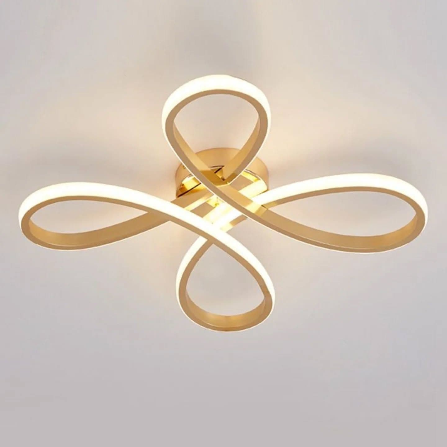 Modern Gold Abstract LED Chandelier for Low Ceilings