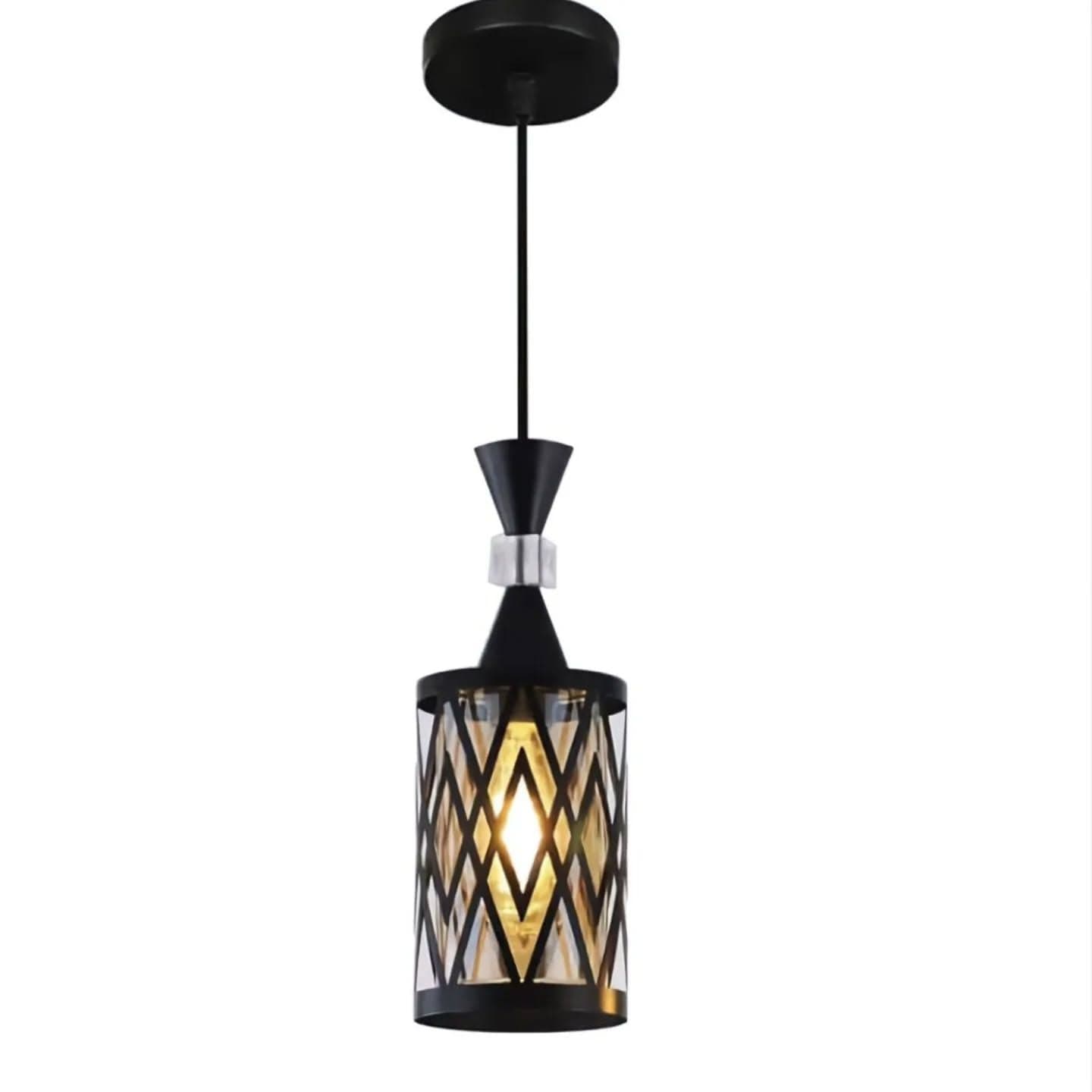 Modern Black and Silver Geometric Pendant Light