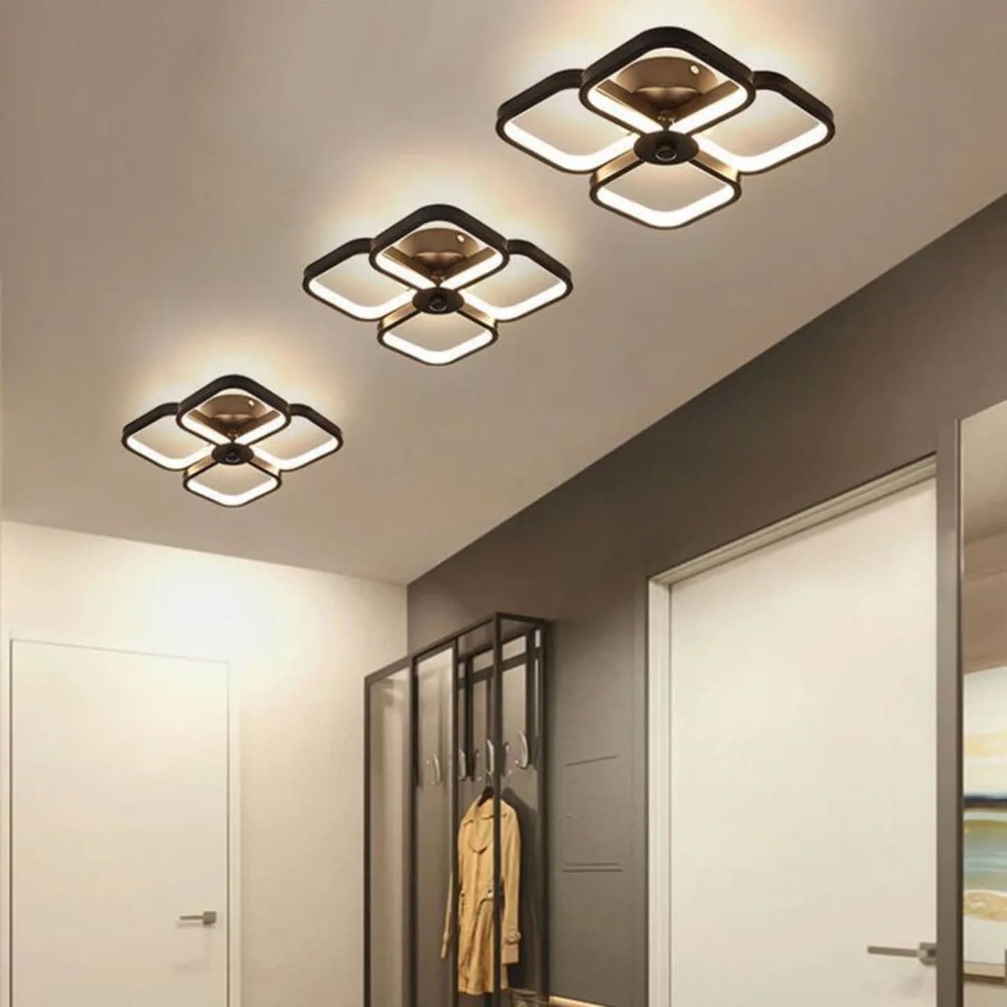 Modern Black Petal LED Wall Light - Small