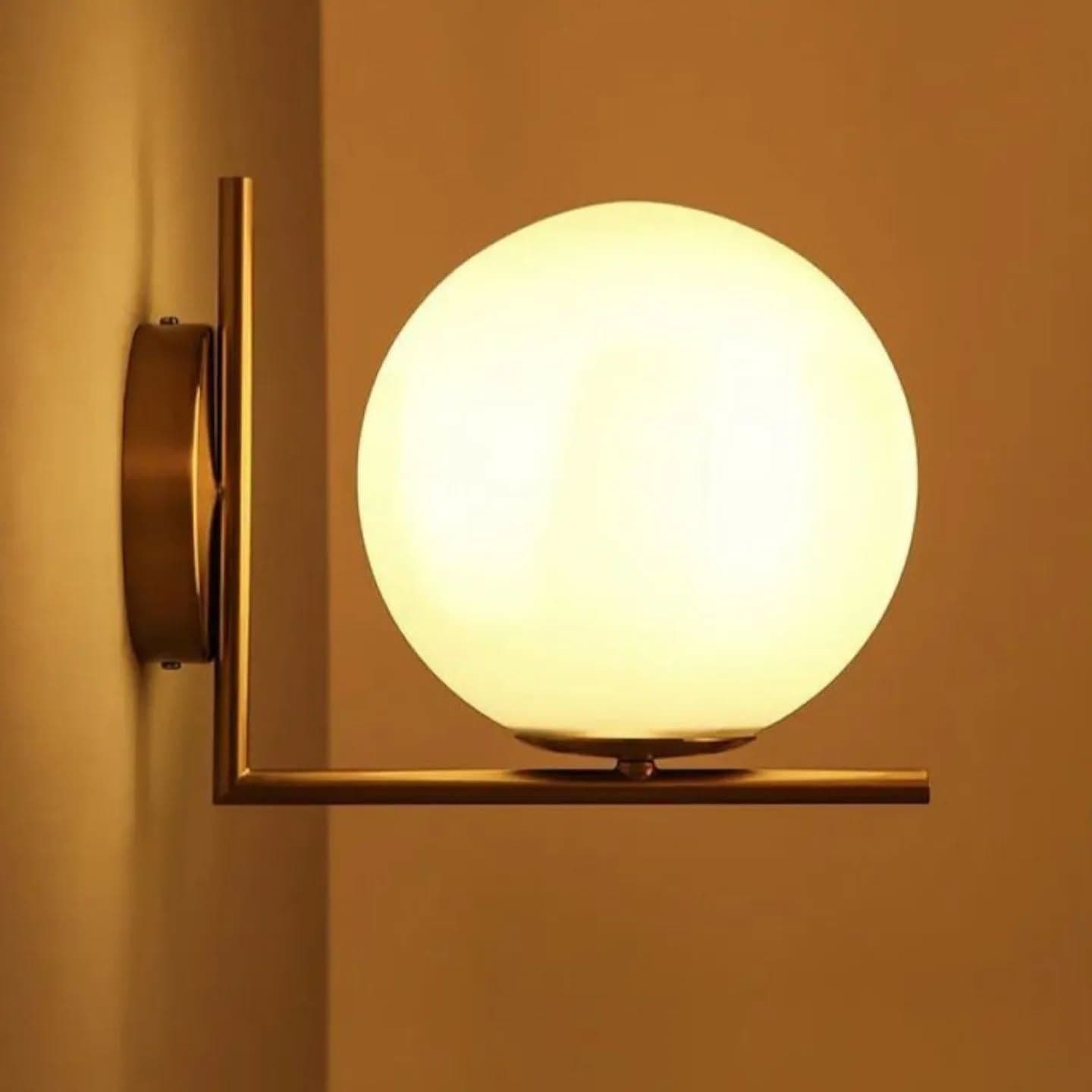 Modern Gold Frosted Glass Wall Light