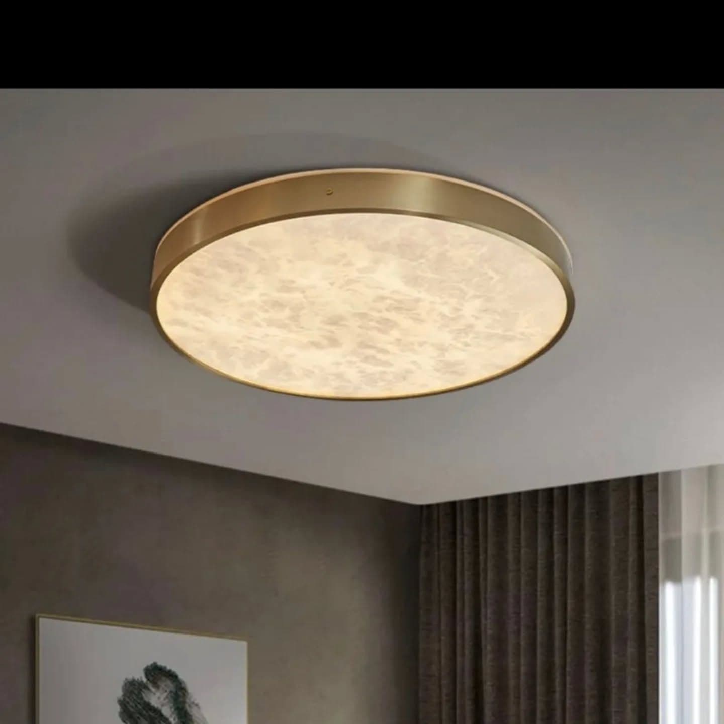 Modern Gold Circular Flush Mount Ceiling Light