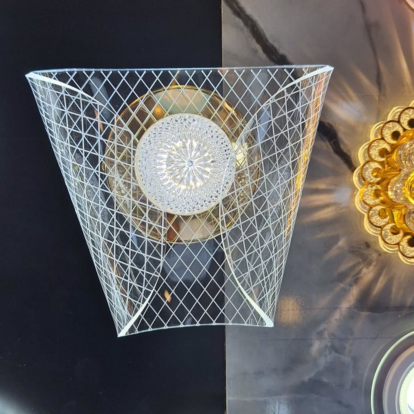 Modern Clear Glass Geometric Wall Light