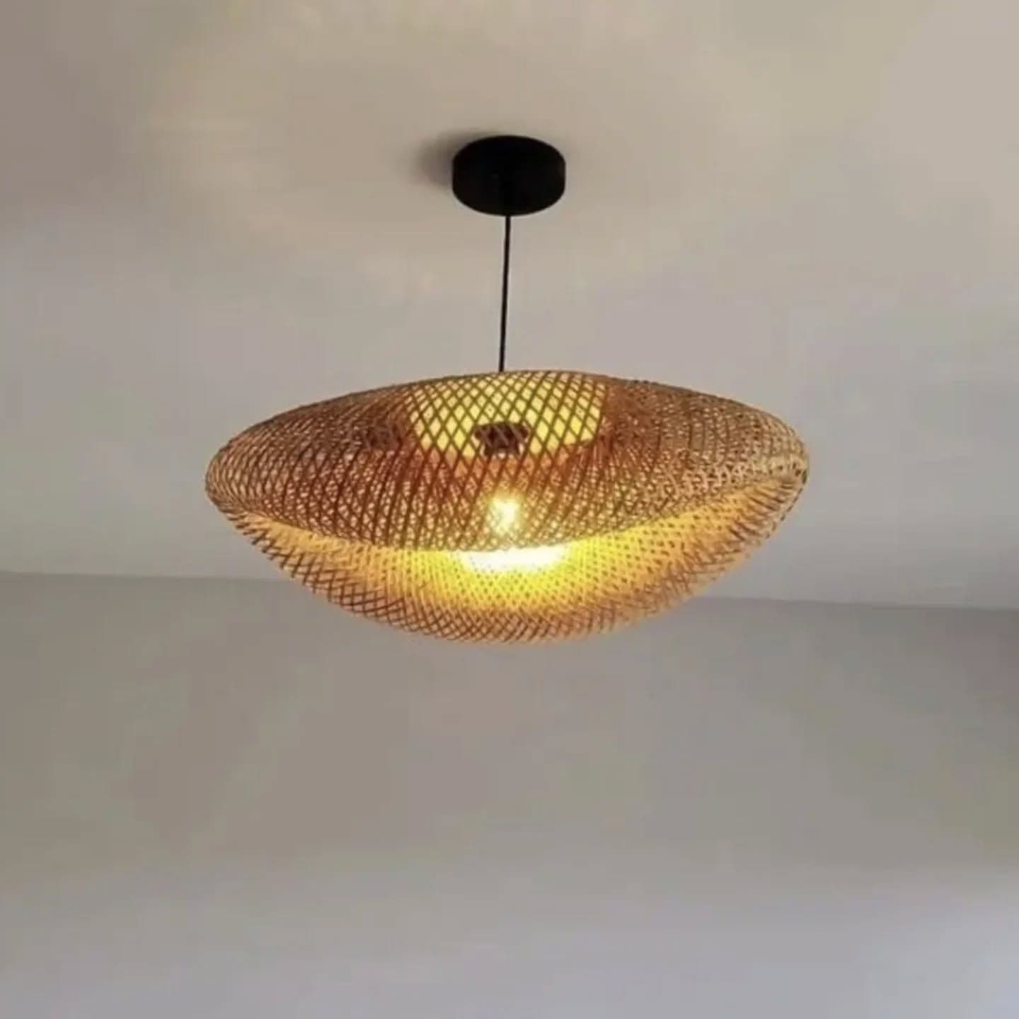 Handwoven Natural Bamboo Pendant Light