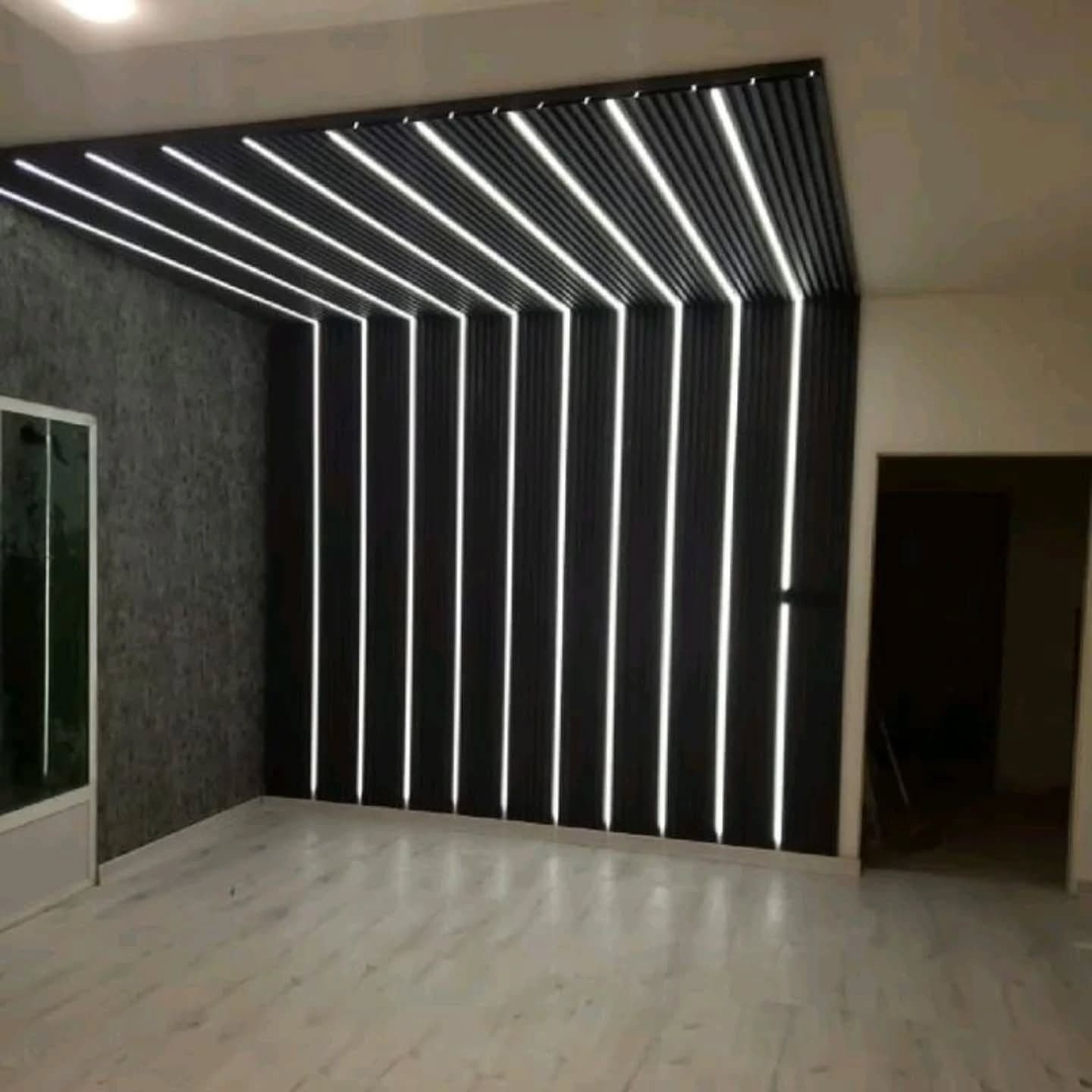 Modern Black LED Linear Wall and Ceiling Light