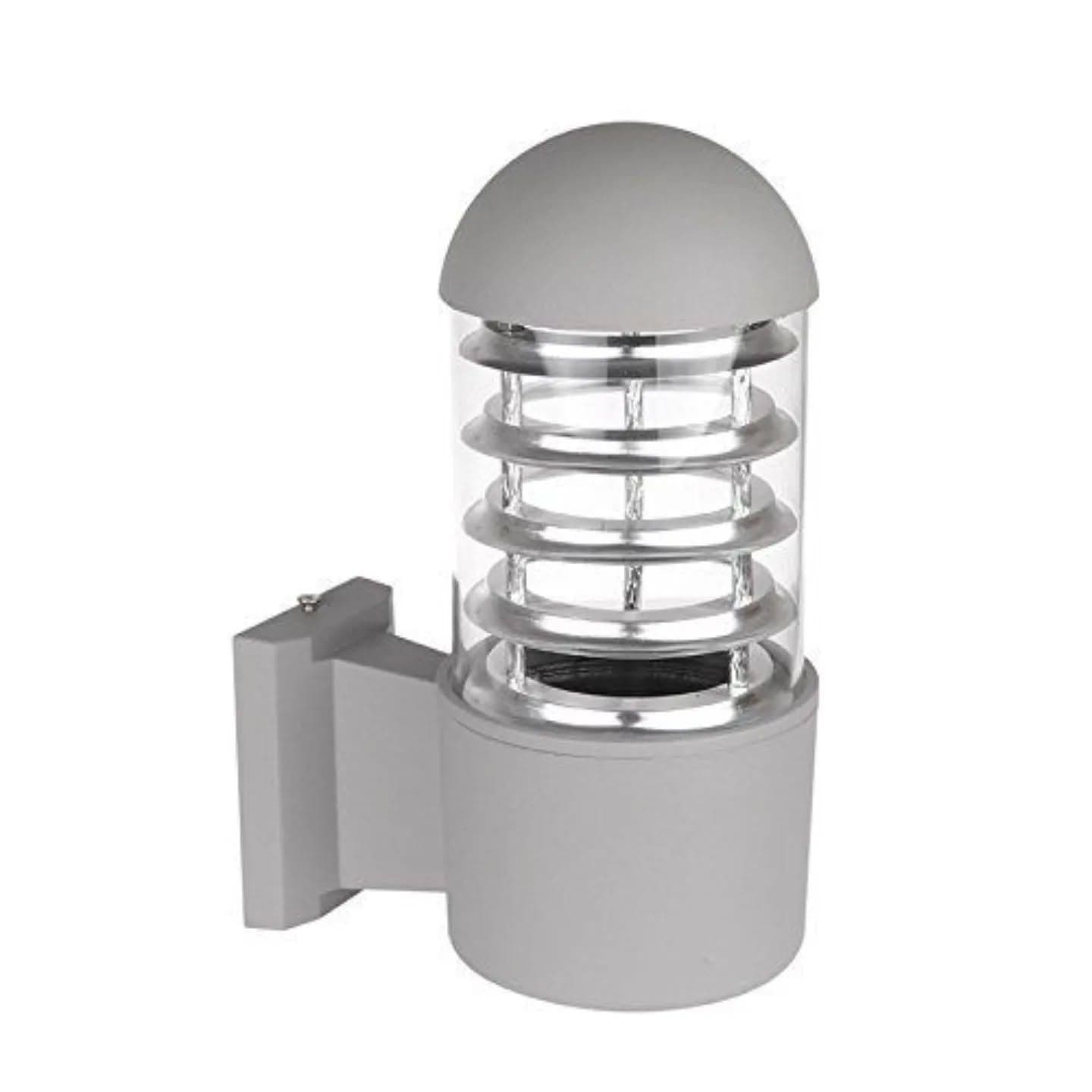 Modern Grey Metal Outdoor Wall Light with Spiral Rings