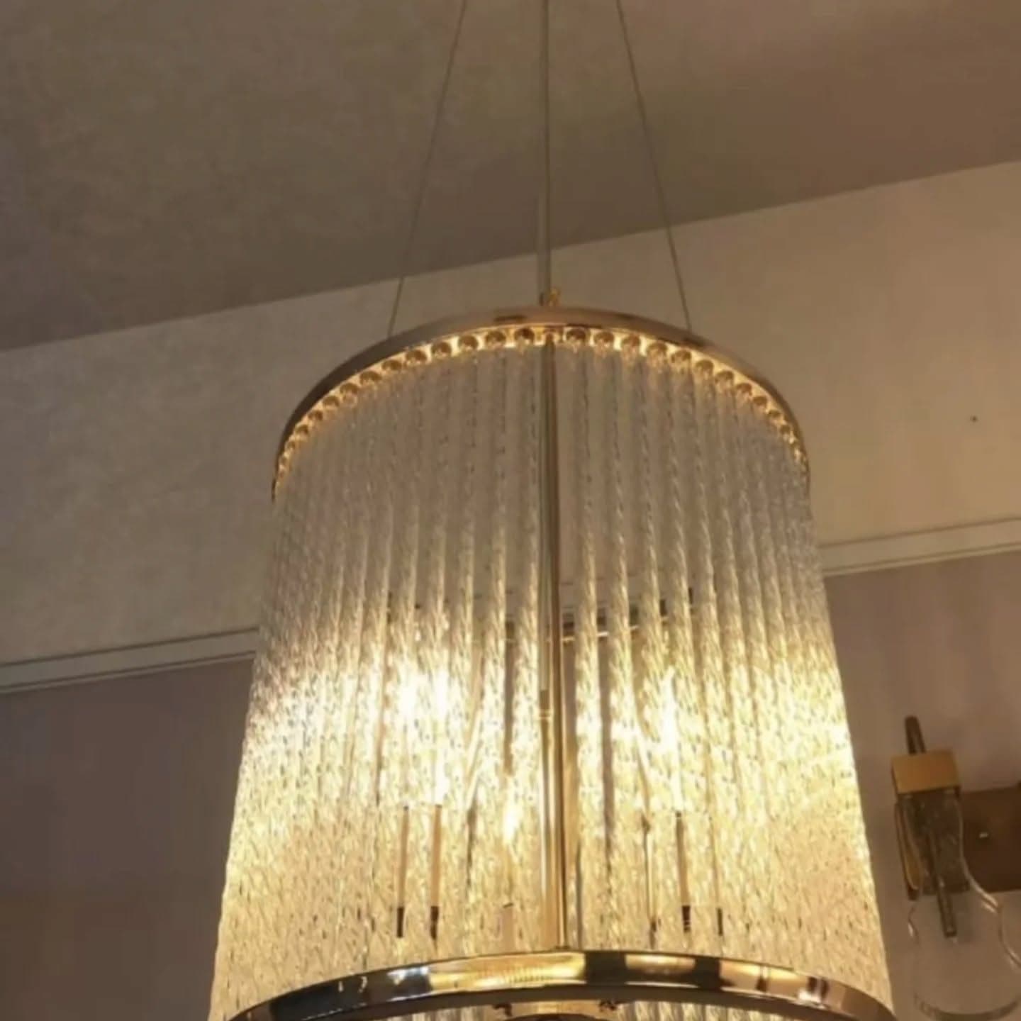 Luxurious Modern Gold Crystal Tiered Chandelier