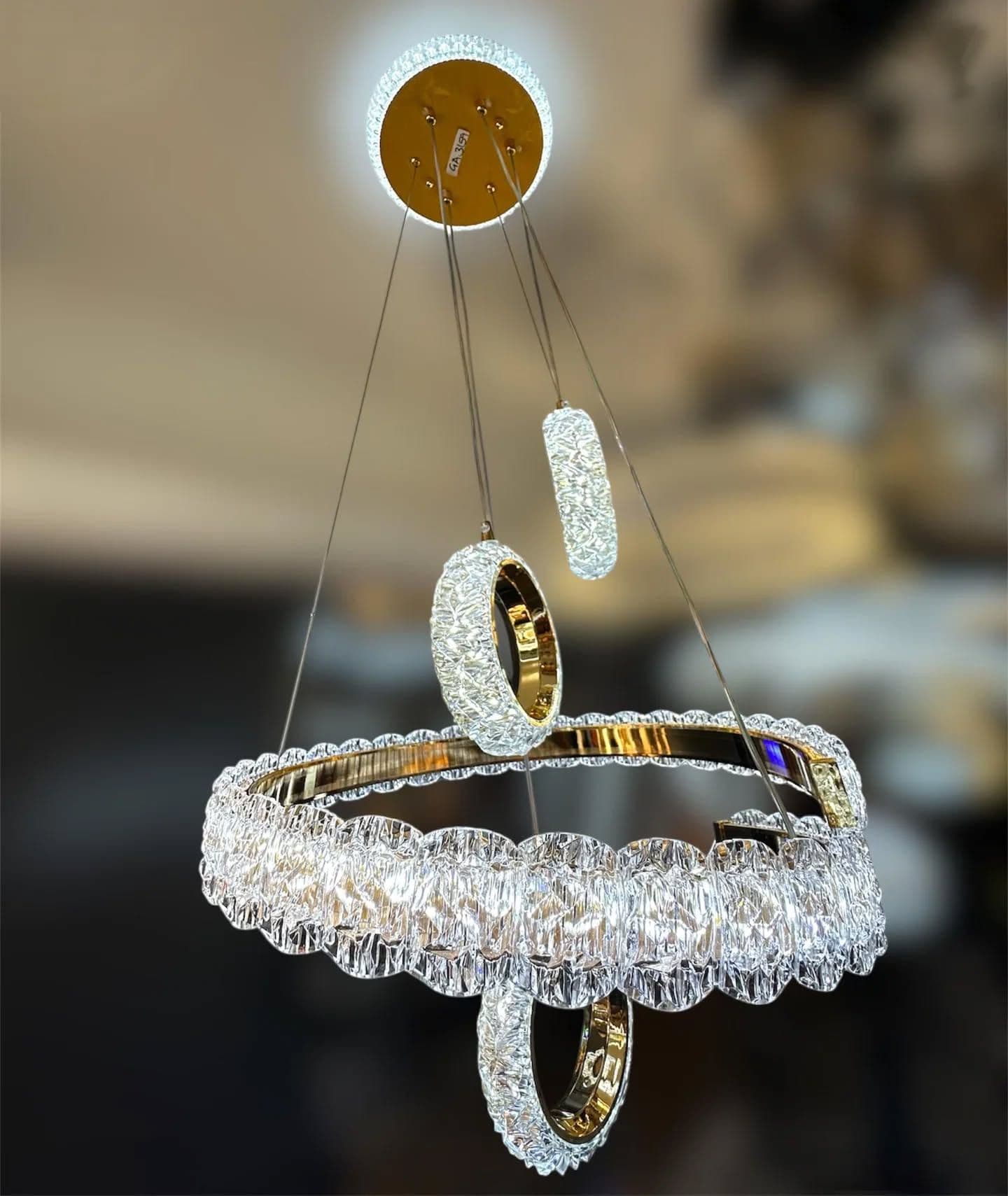 Luxury Modern Gold Crystal Ring Chandelier