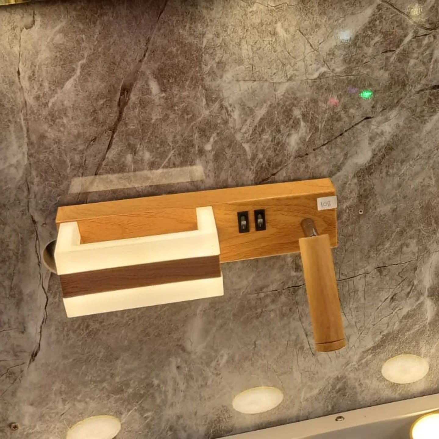 Modern Wood and Metal Dual LED Wall Light - Wood Tone