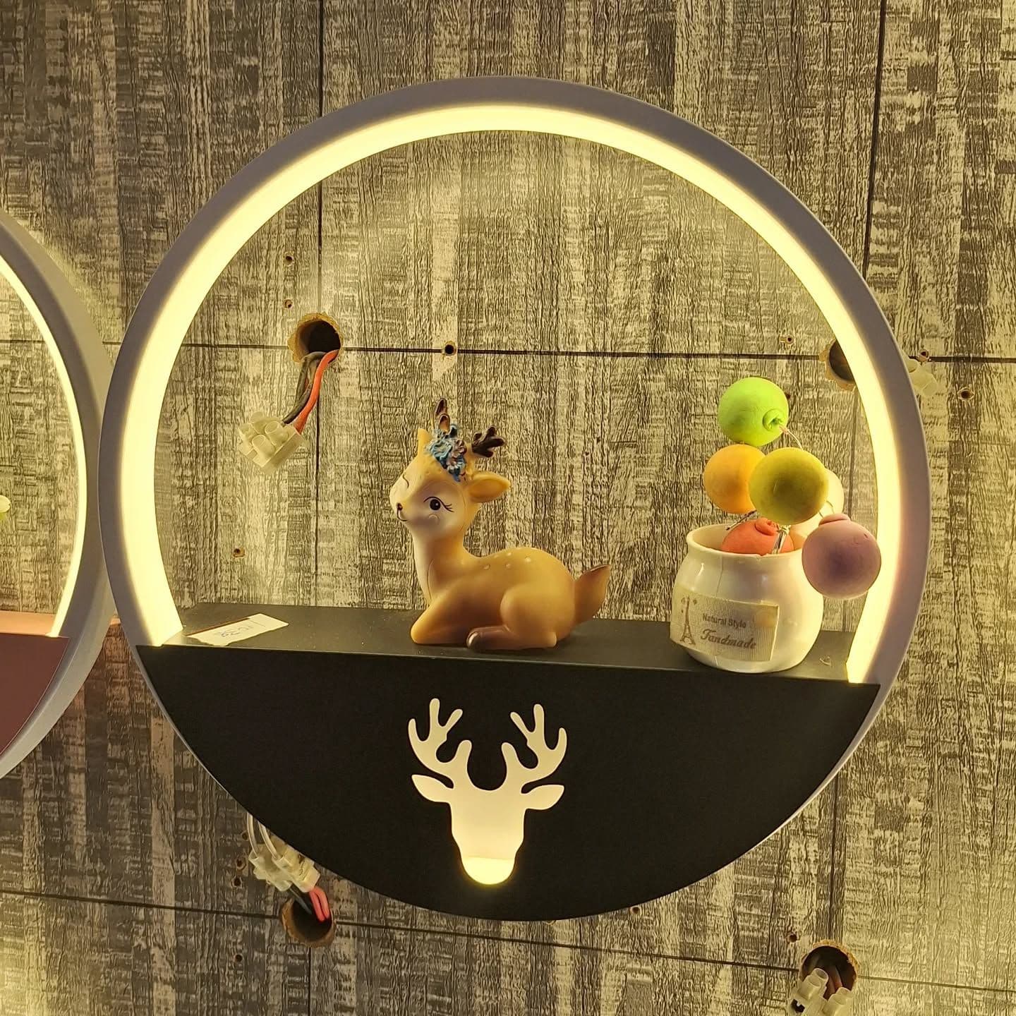 Modern White Deer Silhouette LED Wall Light