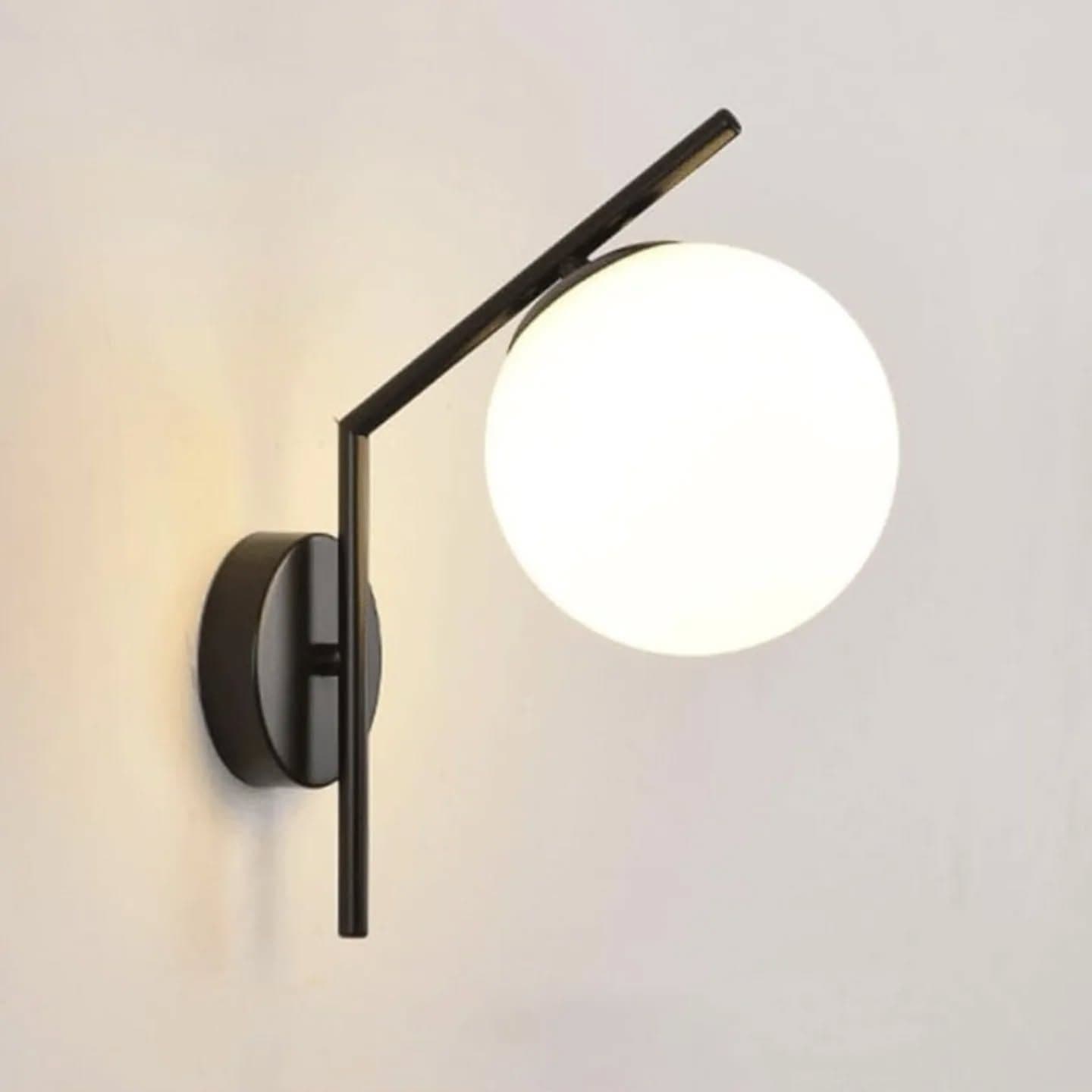 Modern Black Metal Globe Wall Light