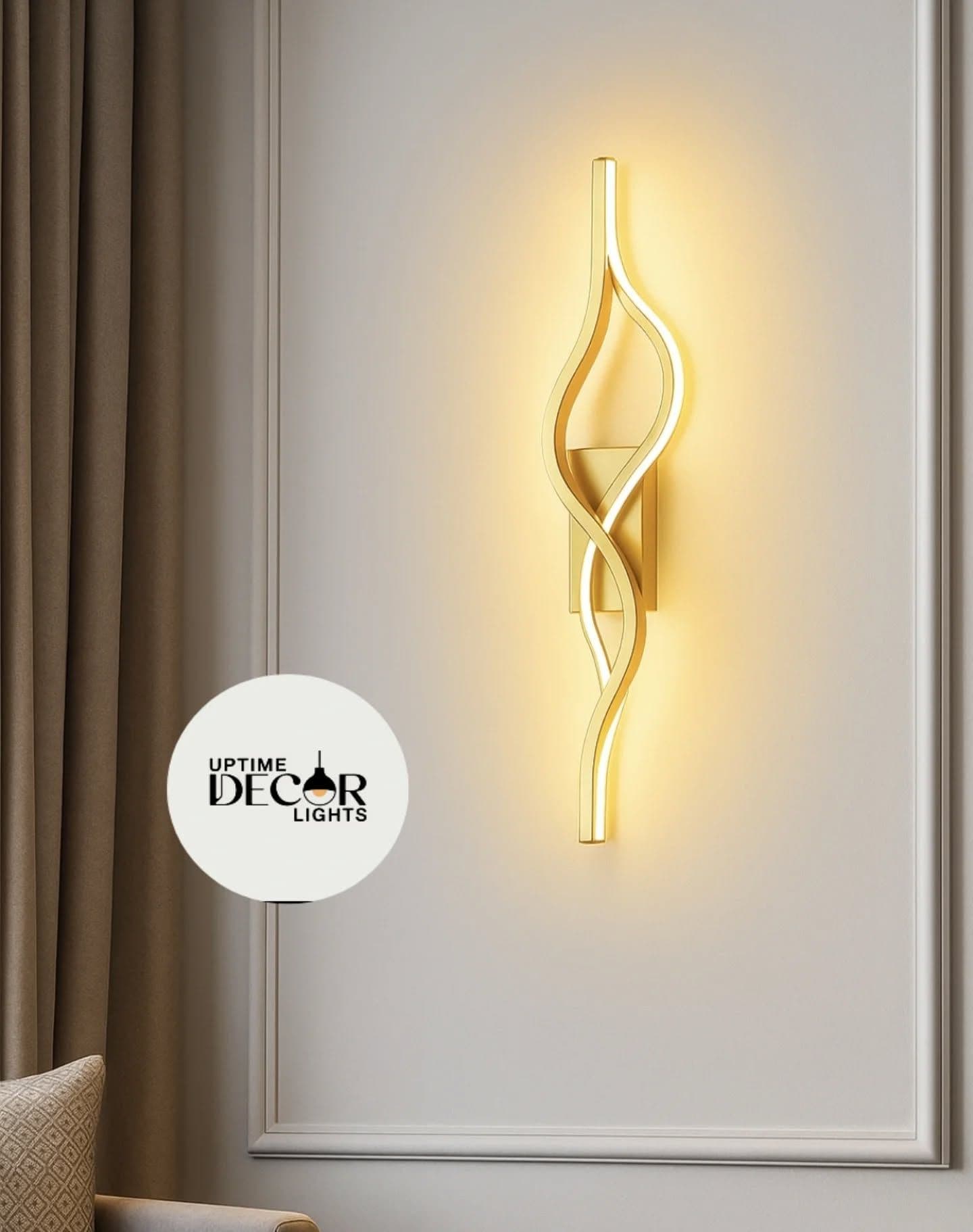 Modern Gold Dual-Illumination LED Wall Light