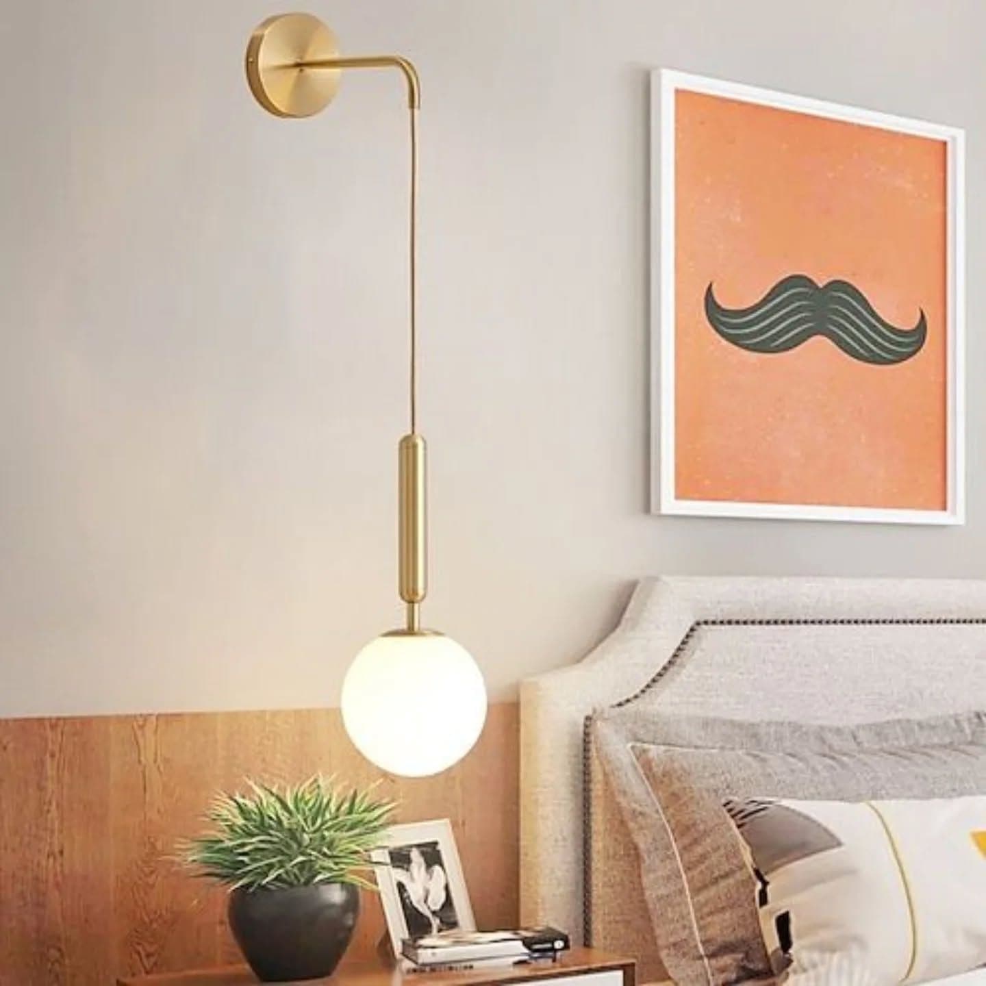 Modern Gold Brass Globe Wall Light