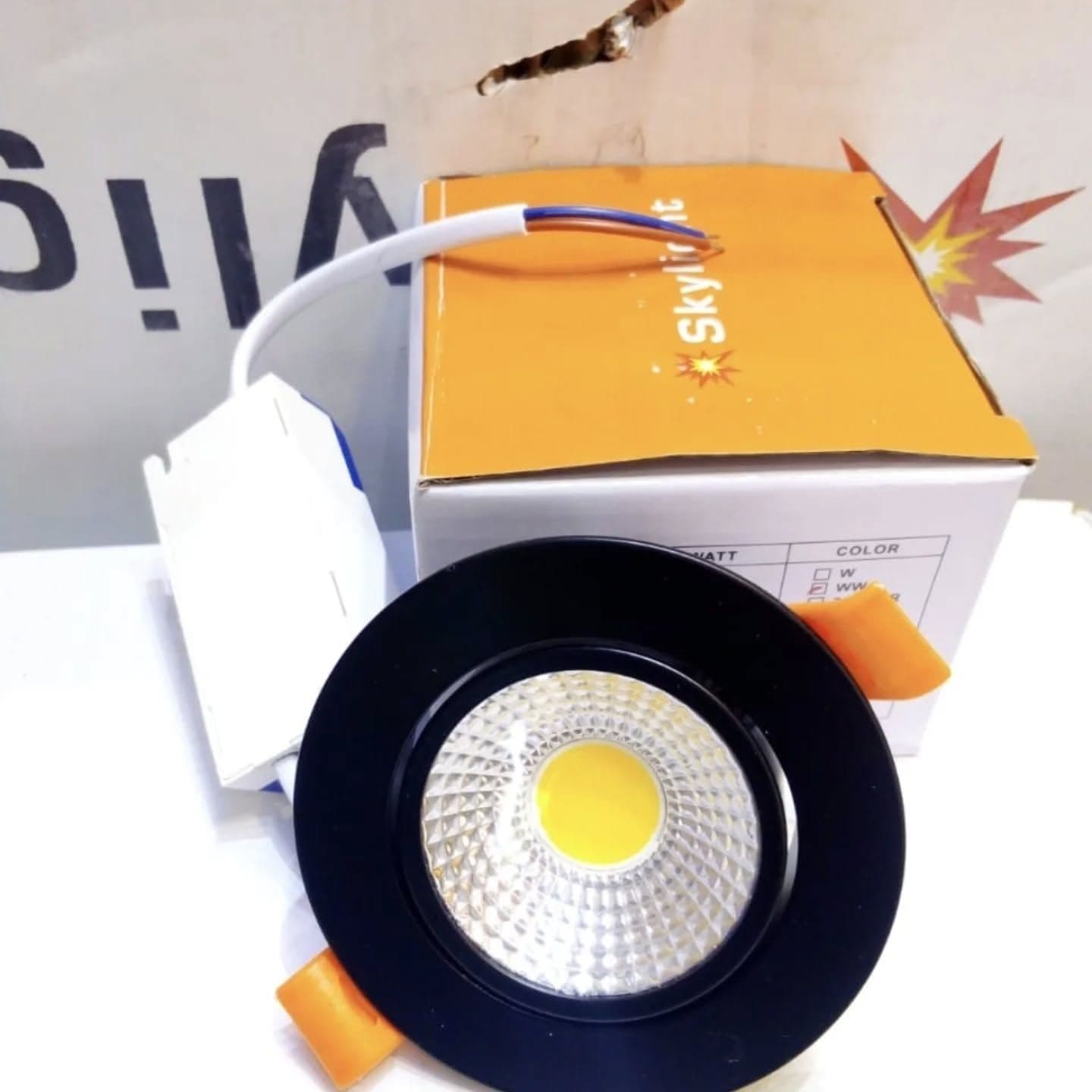 Modern Black Gypsum Recessed Downlighter with COB LED
