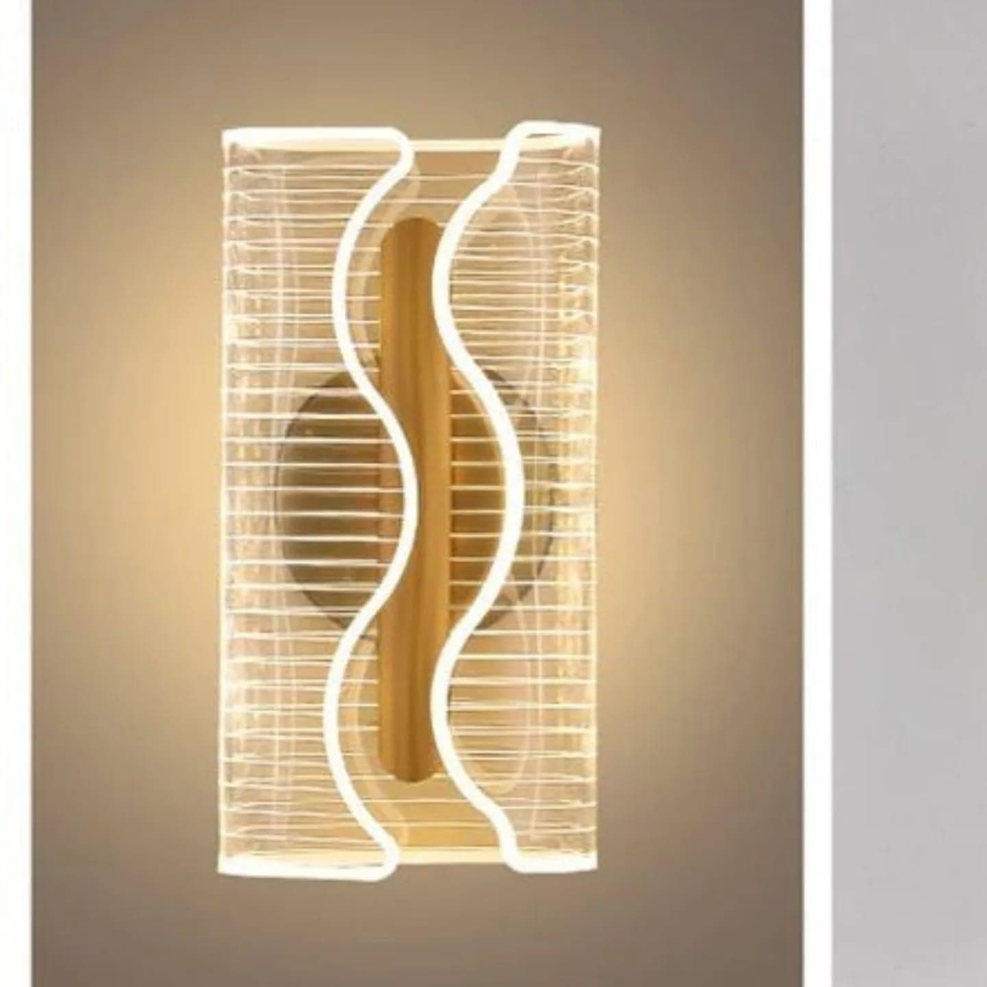 Modern Wave Design LED Wall Light in Warm White