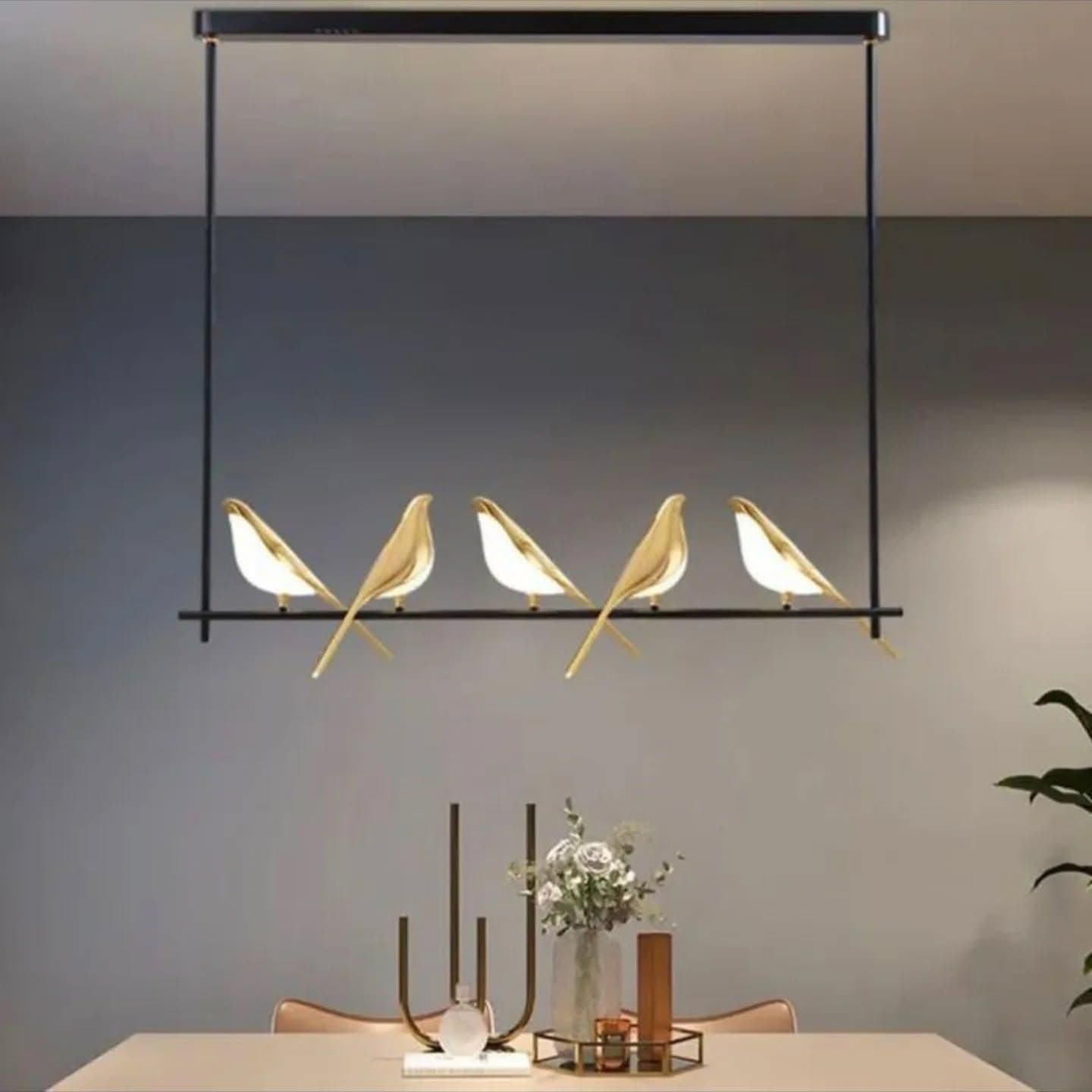 Modern Gold Bird Design Pendant Light