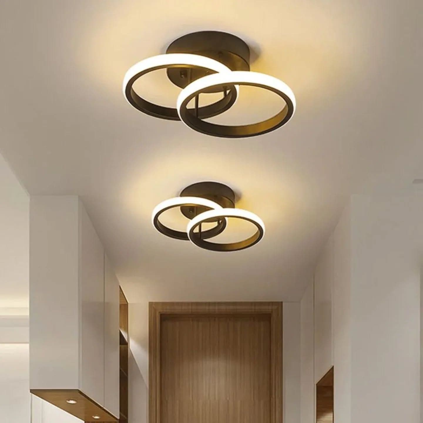 Modern Black & White Ring LED Wall Light
