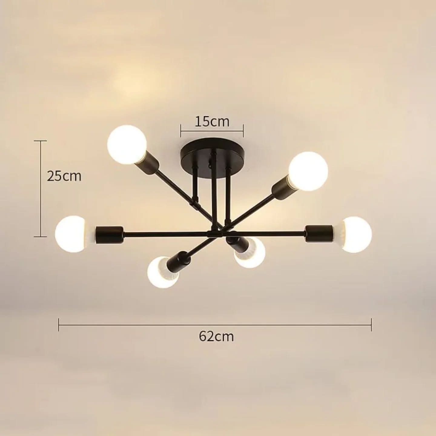 Modern Matte Black Adjustable Spoke Chandelier