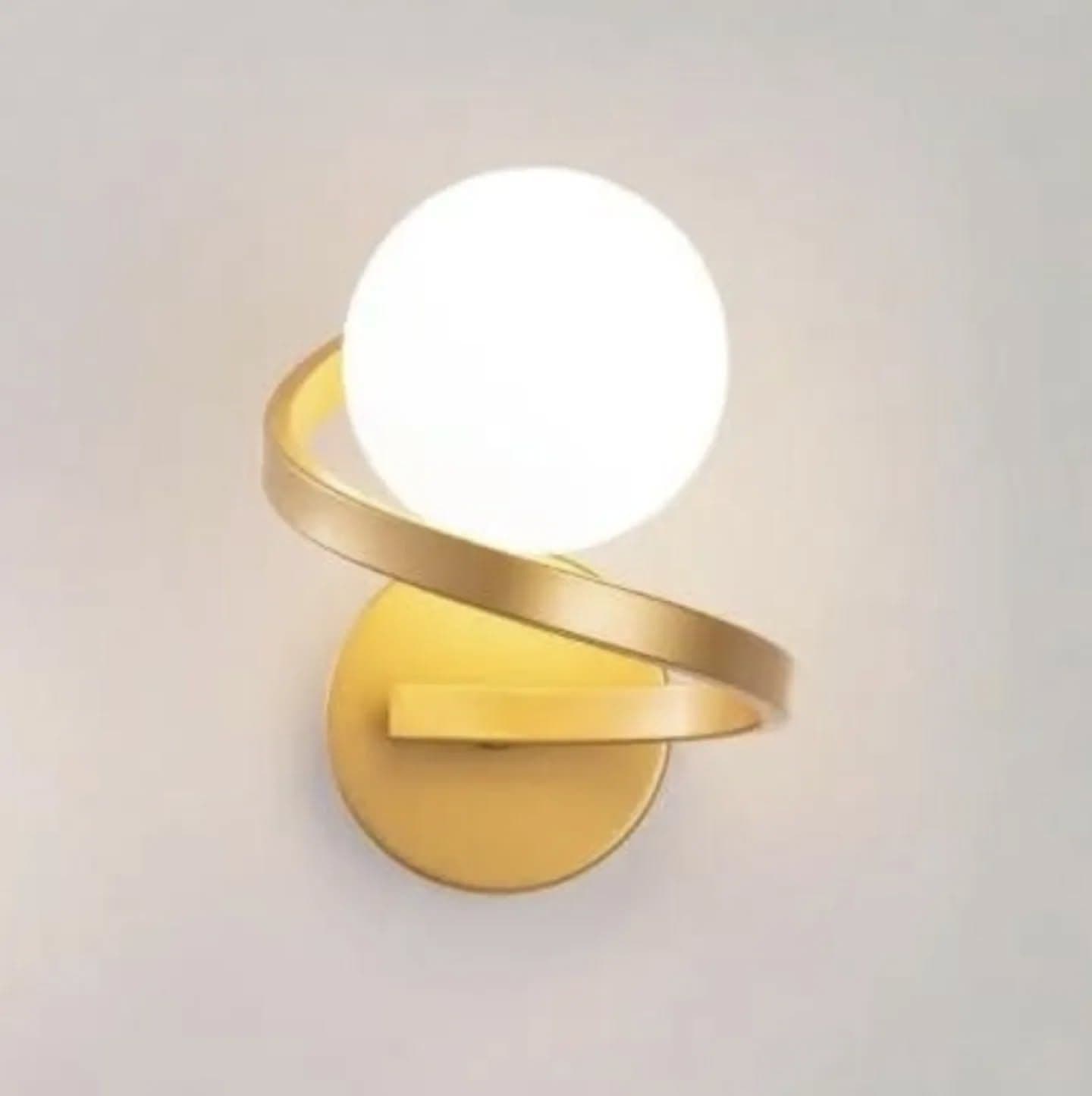 Modern Gold Spiral Orb Wall Light