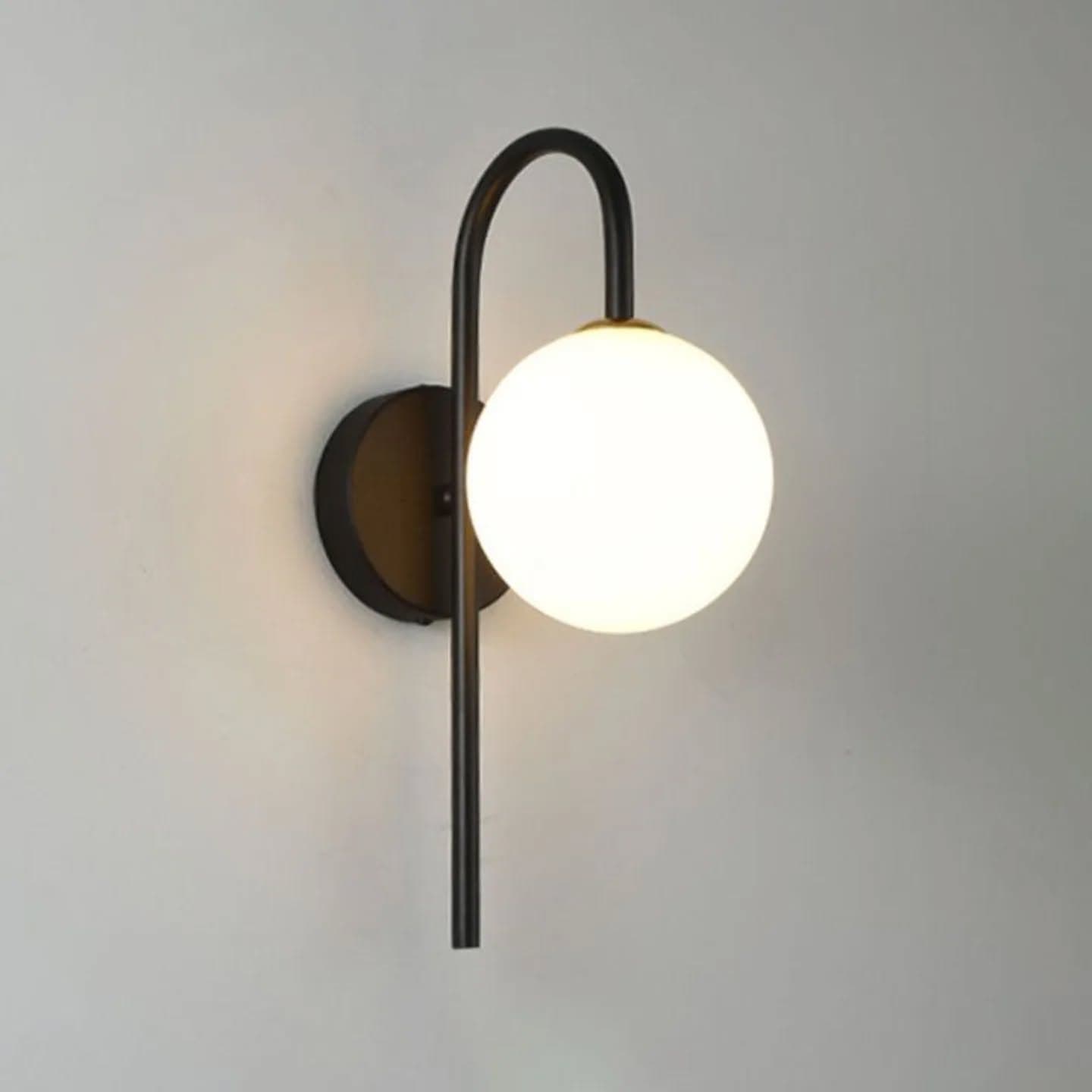 Modern Matte Black Globe Wall Light