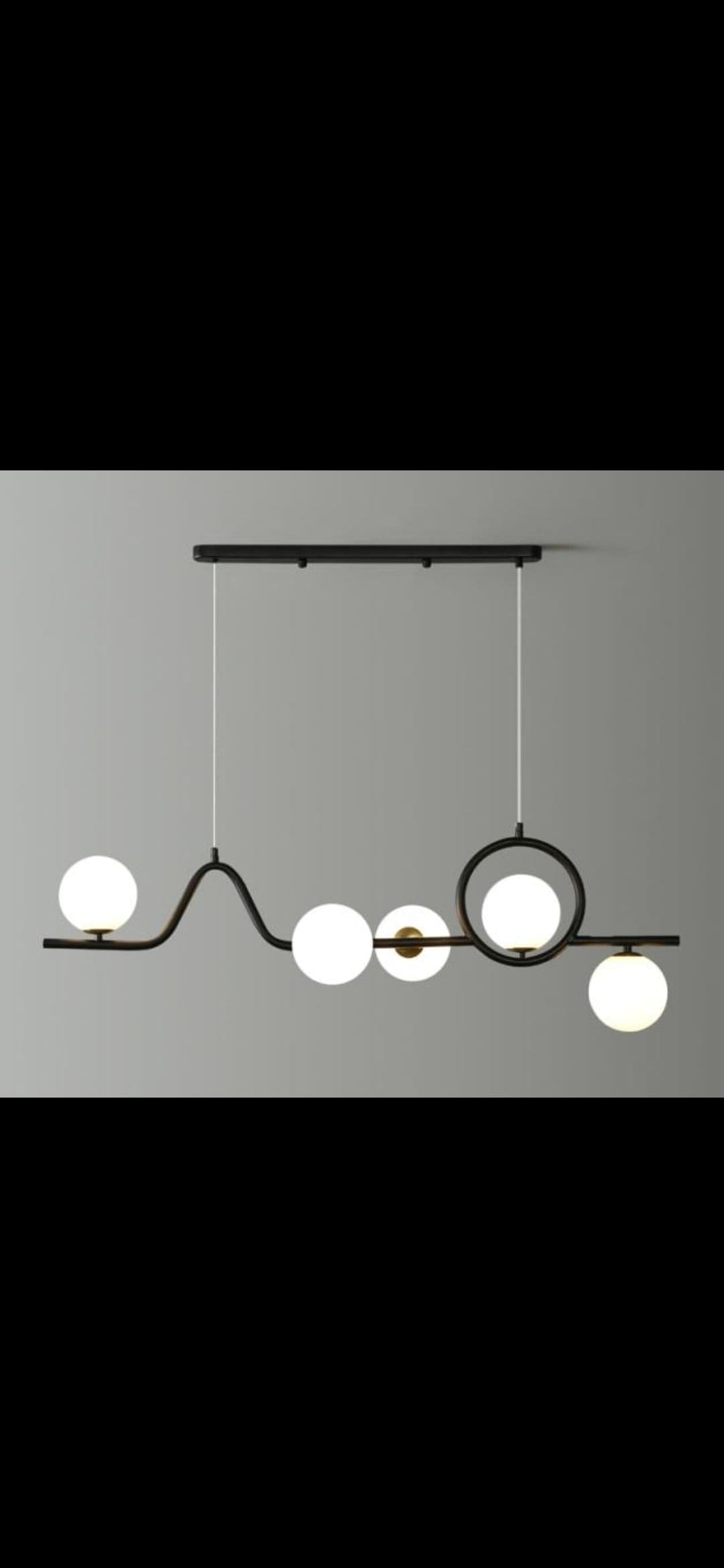 Straight black chandelier light