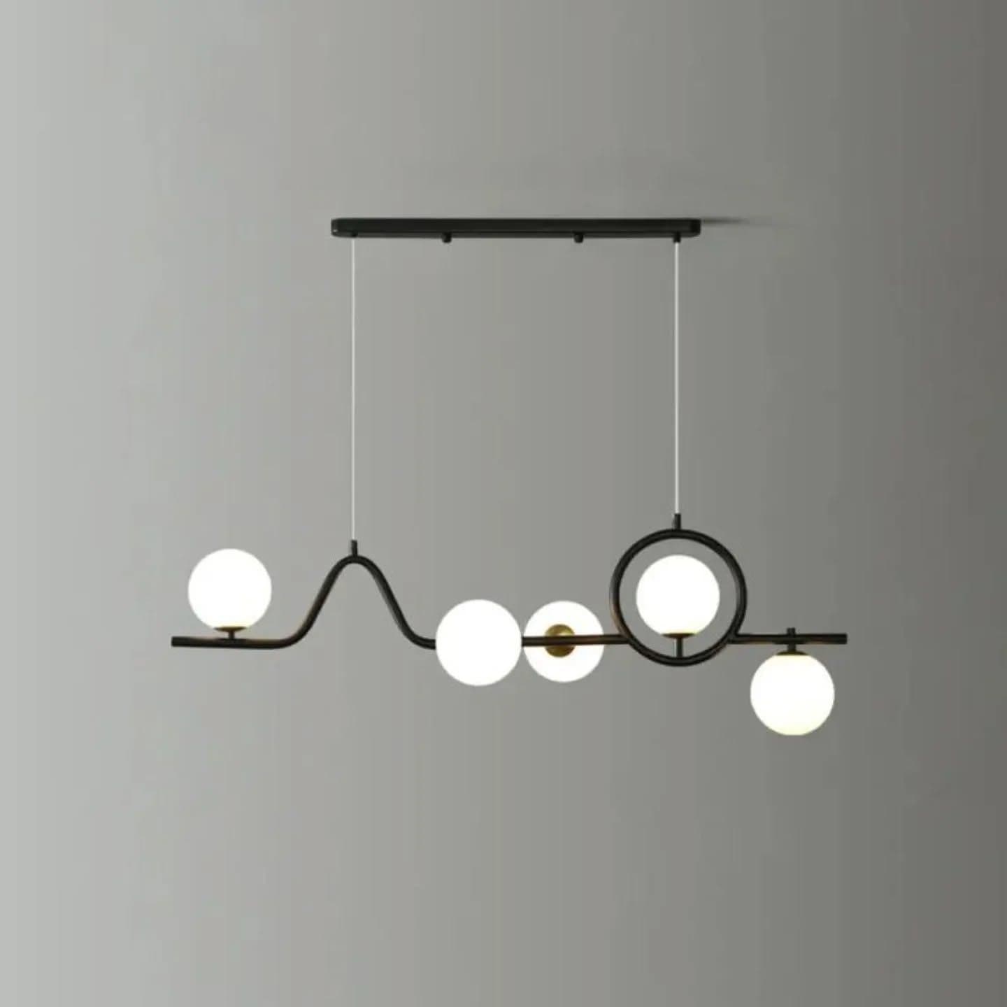 Modern Black Geometric Orb Pendant Light