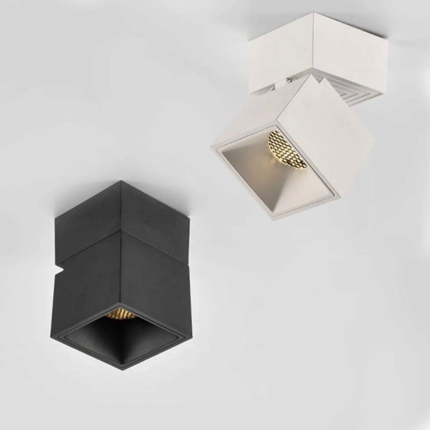 Modern Matte Black Adjustable Cube Spotlight