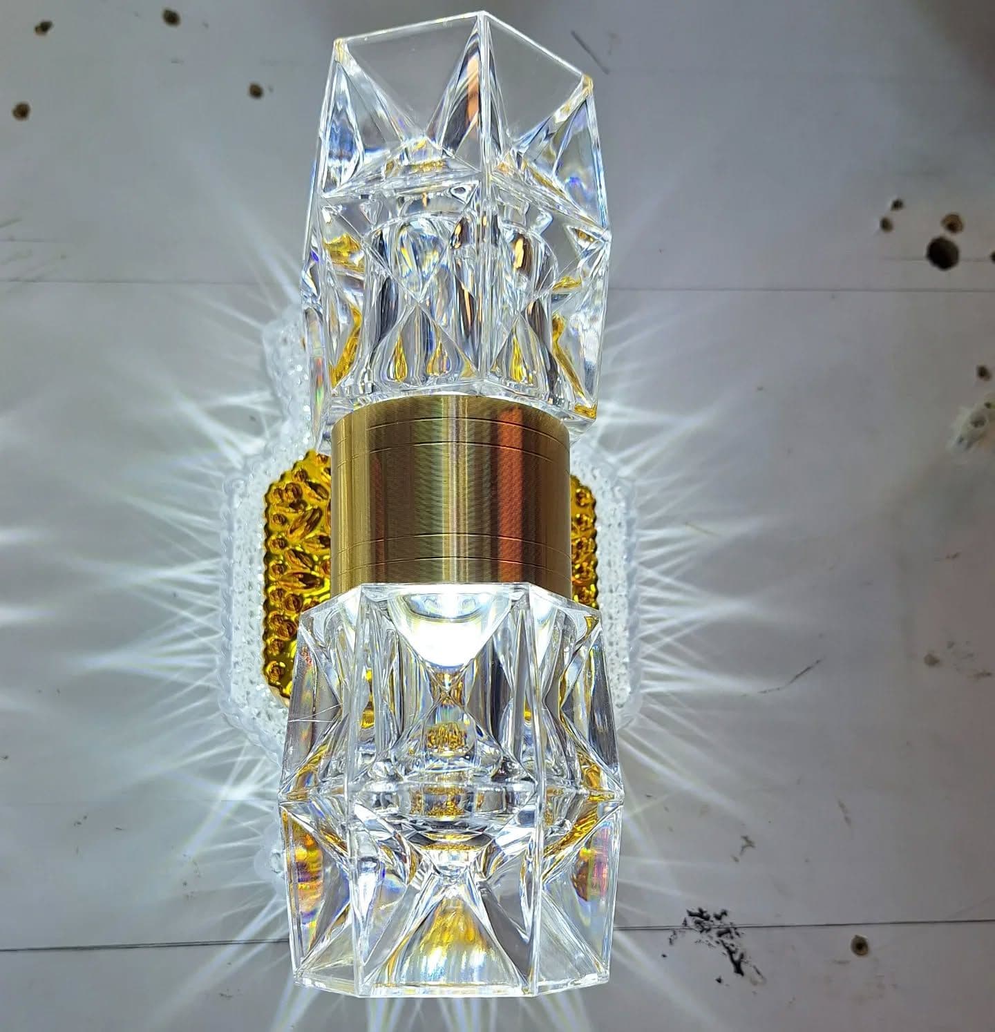 Modern Gold Crystal Geometric Wall Light