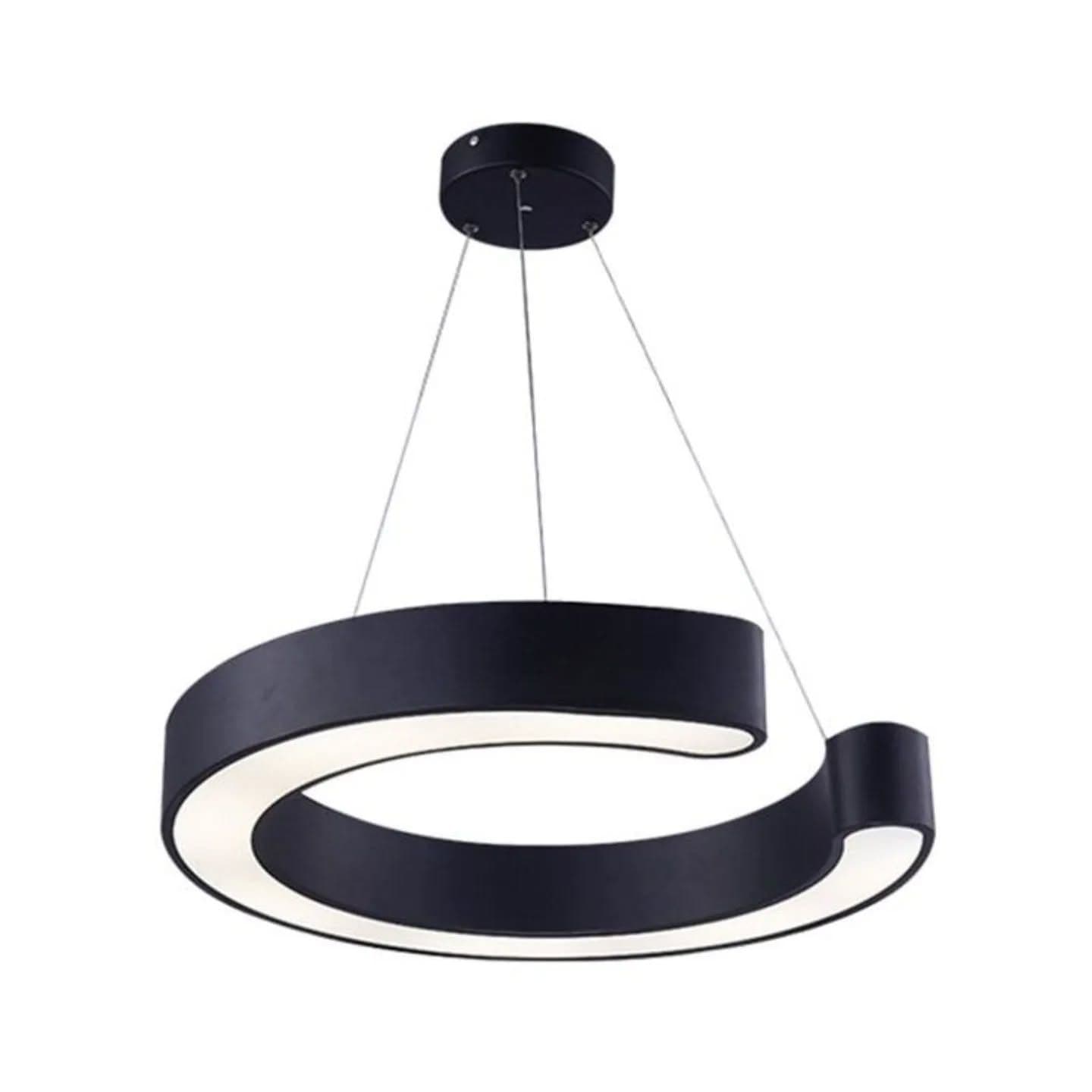 Modern Black C-Shaped LED Pendant Light