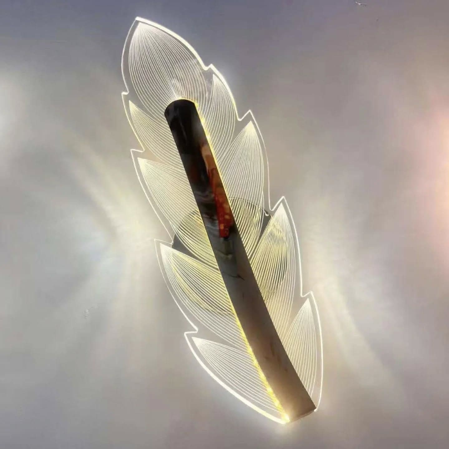 Modern Feather-Design LED Wall Light in White, Black & Multi-Colored